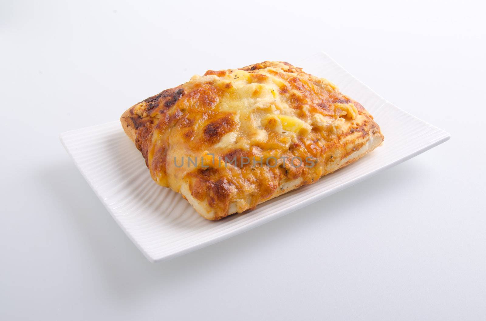 Pizza isolated on white background.