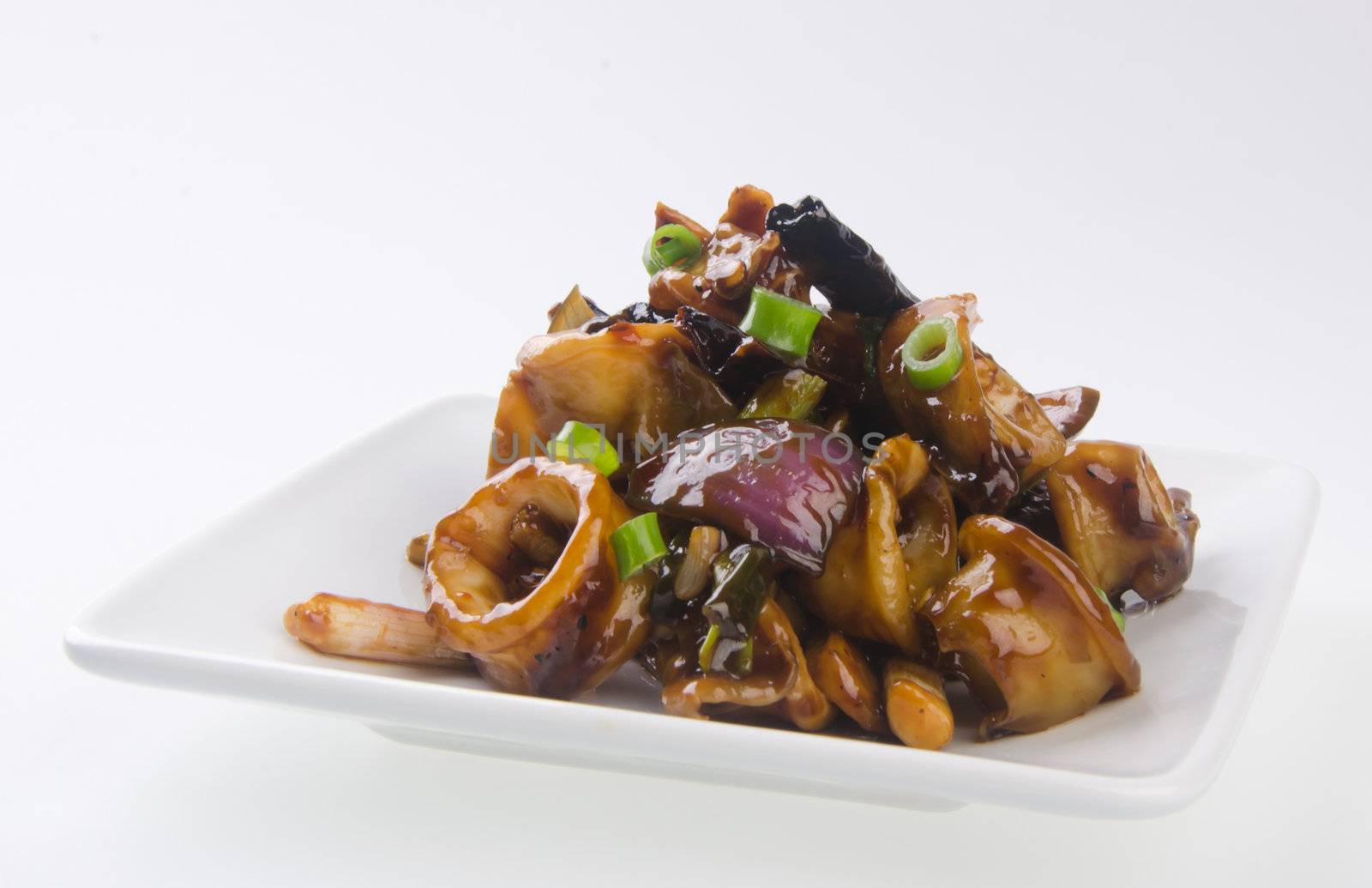 squid. Chinese stir-fried squid asia food