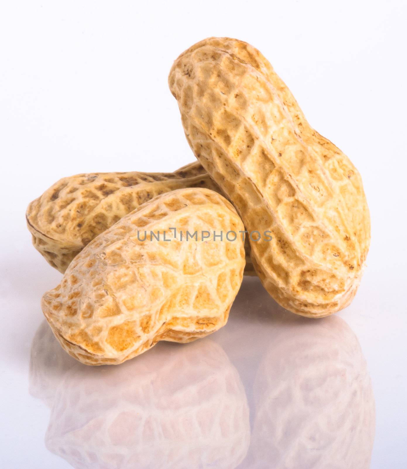nuts on the white isolated background by heinteh