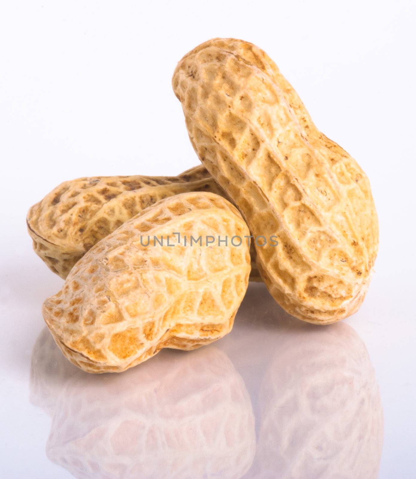 nuts on the white isolated background