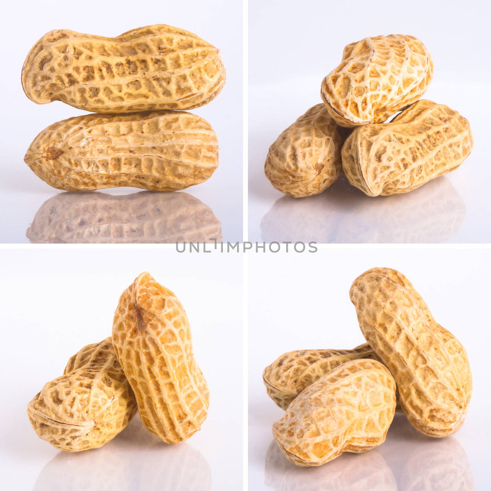 nuts on the white isolated background by heinteh