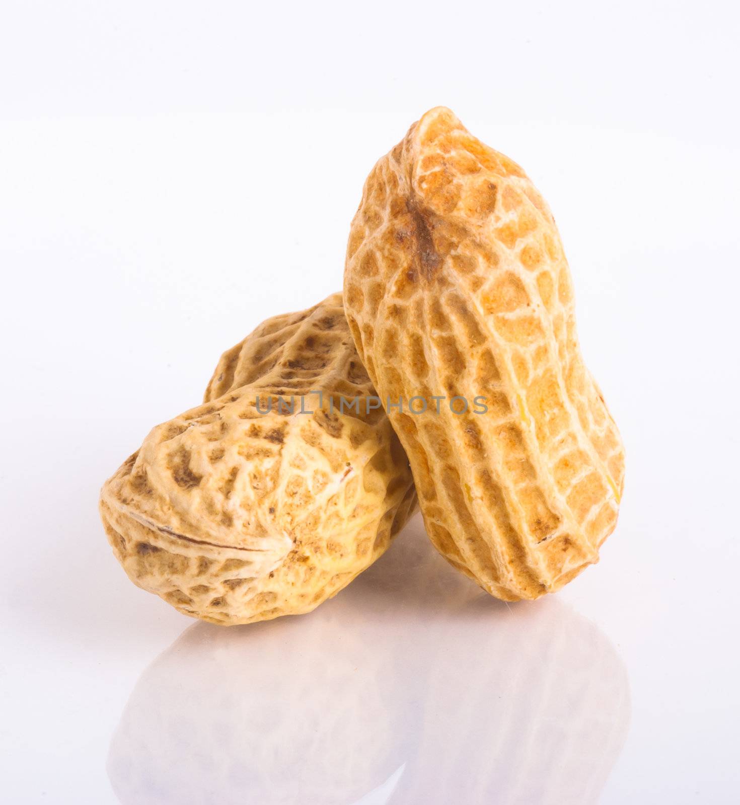 nuts on the white isolated background