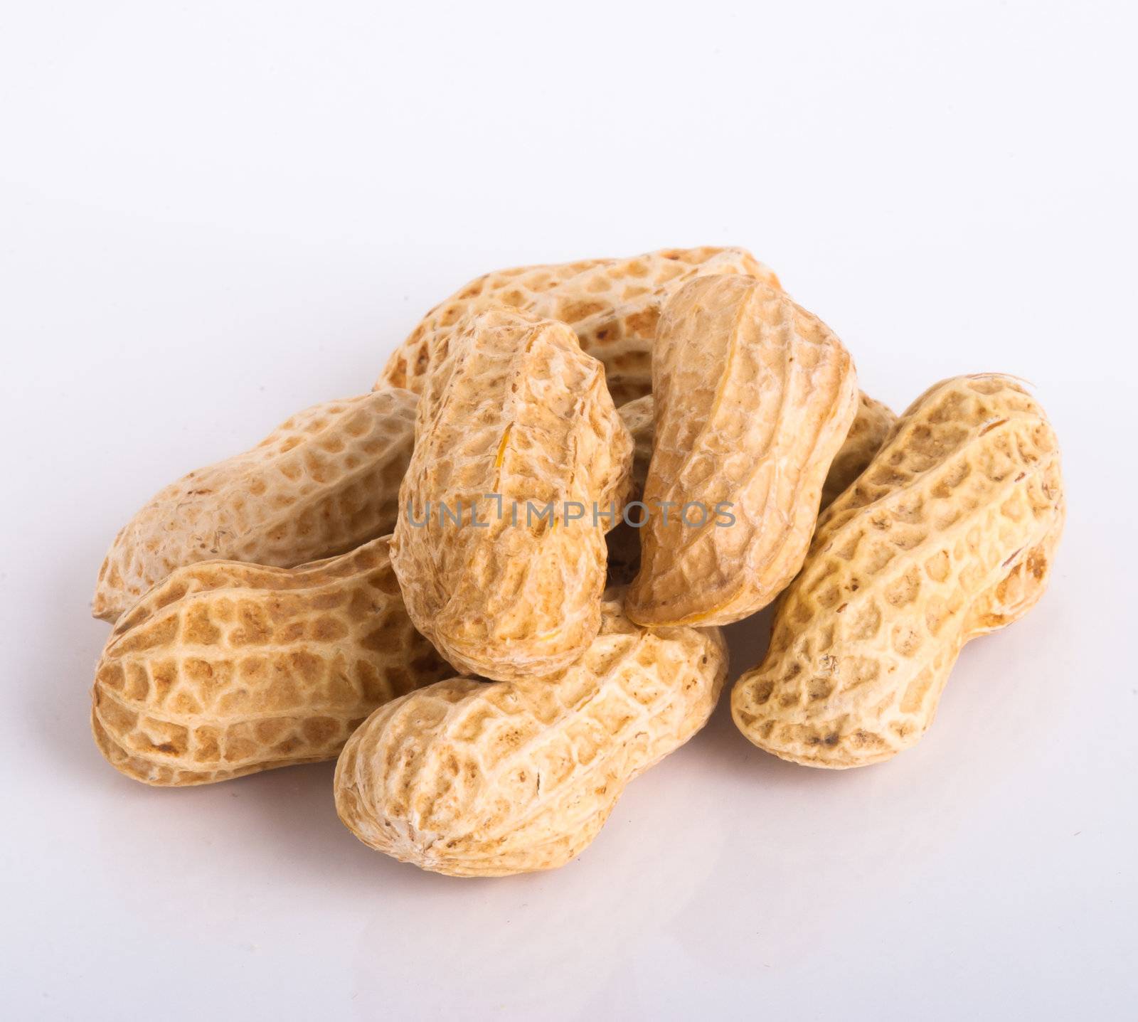 nuts on the white isolated background