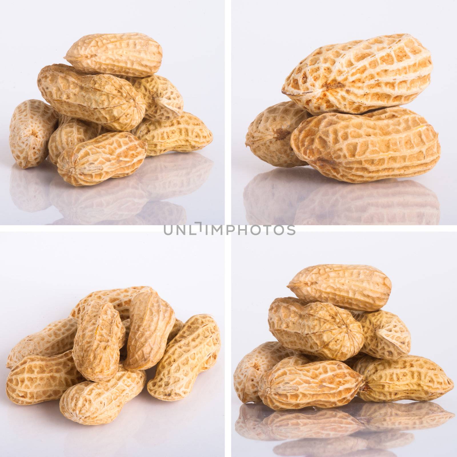 nuts on the white isolated background