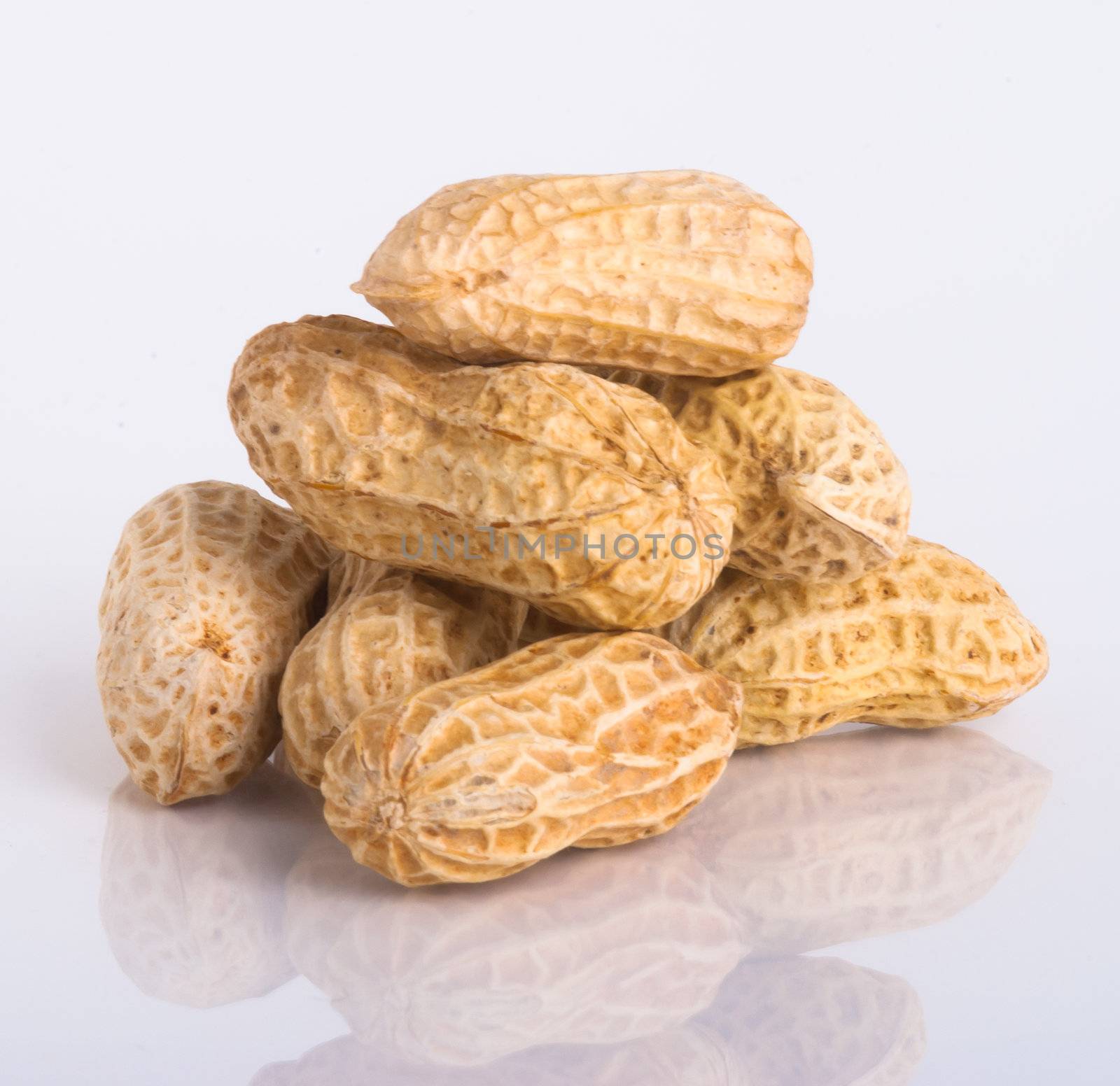 nuts on the white isolated background