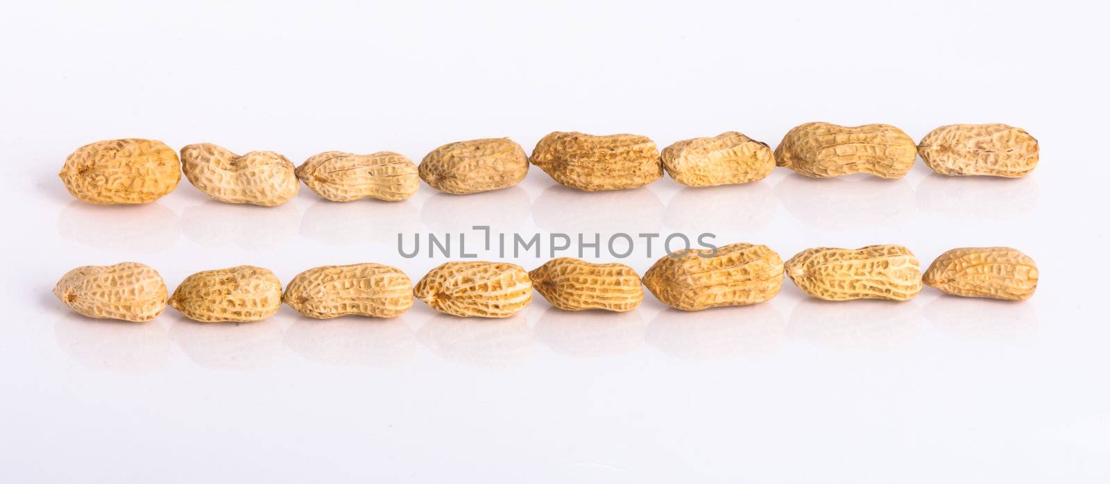 nuts on the white isolated background