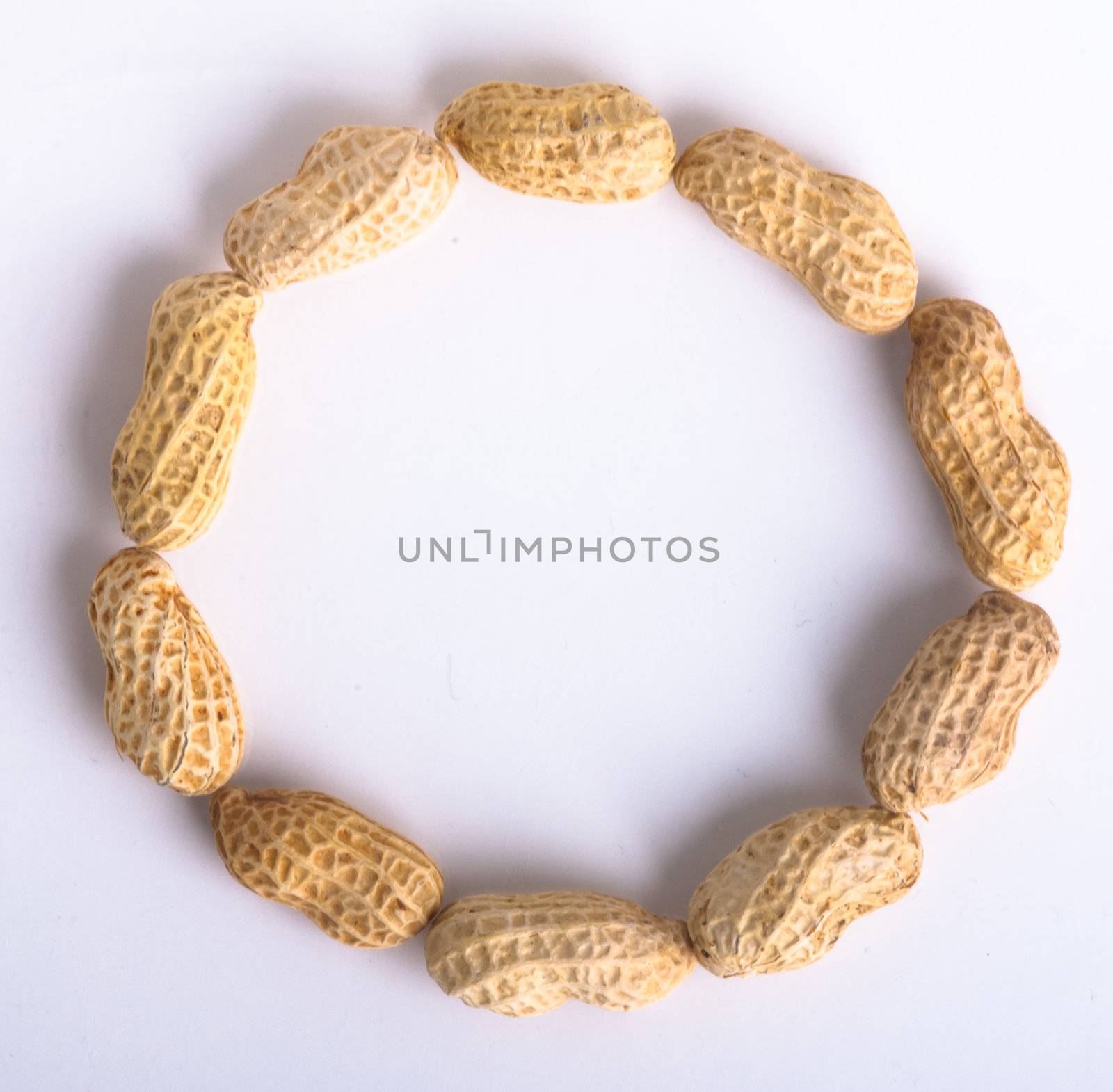 nuts on the white isolated background