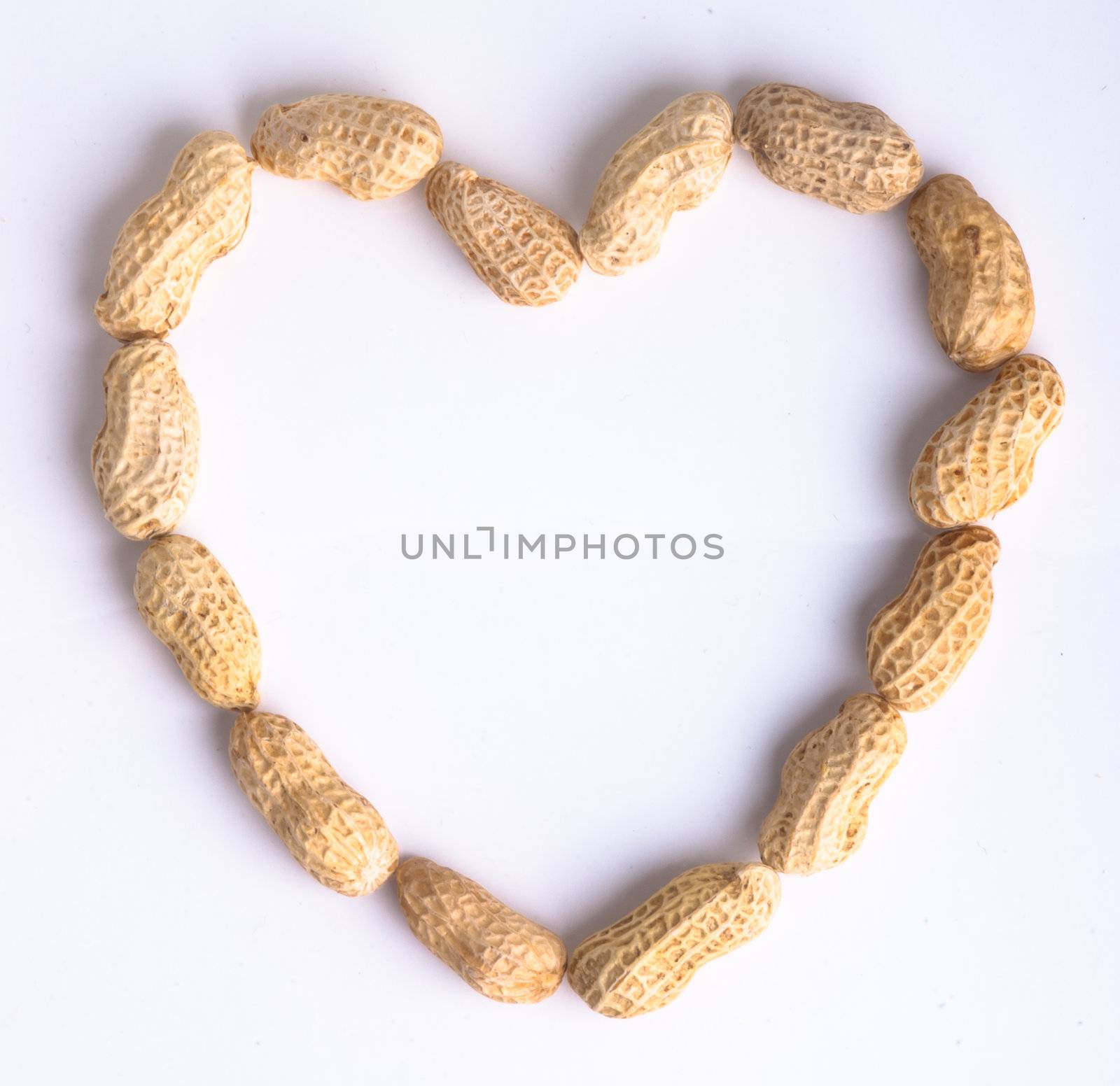 nuts on the white isolated background