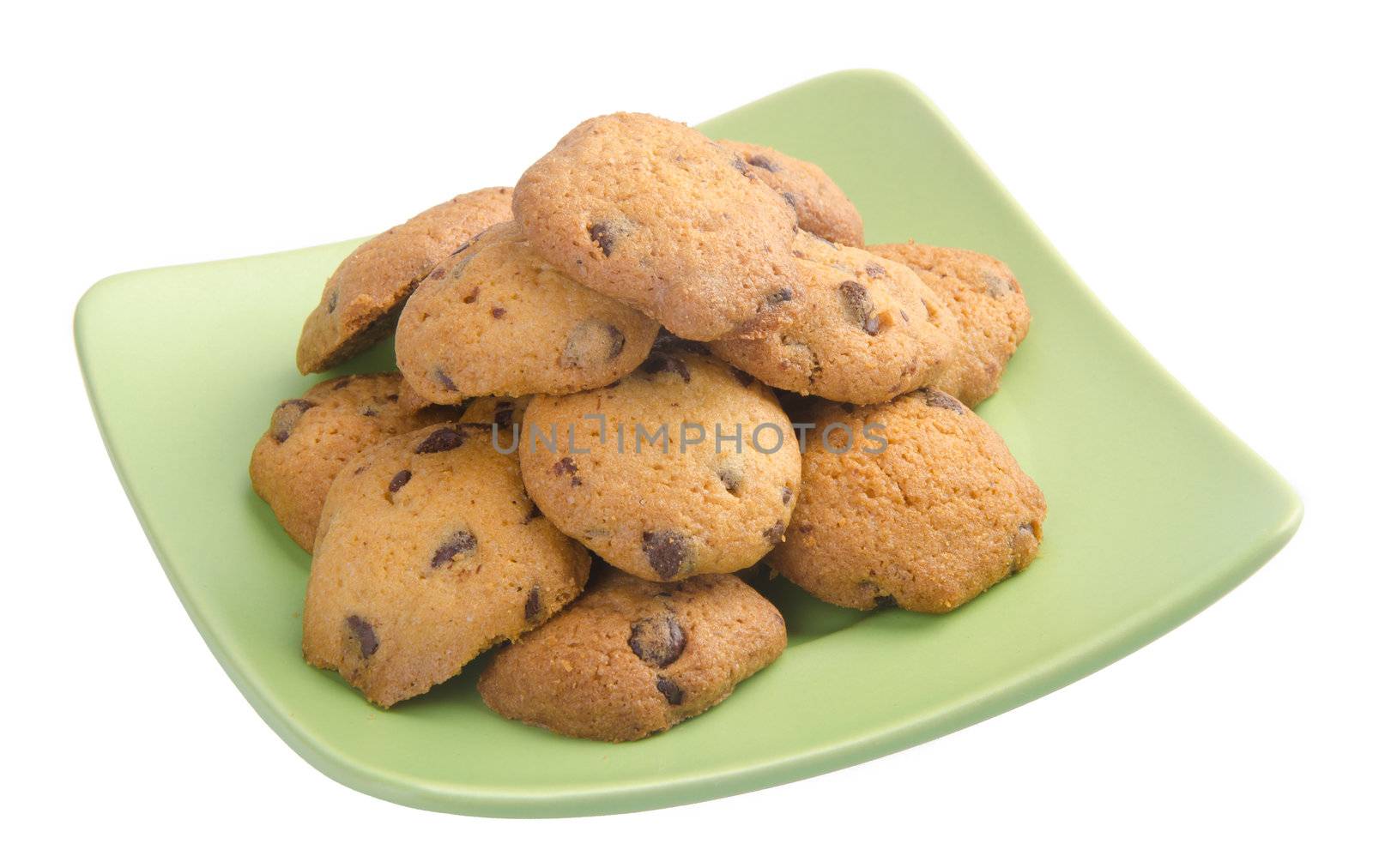 Chocolate Chip Cookies Isolated On White Background