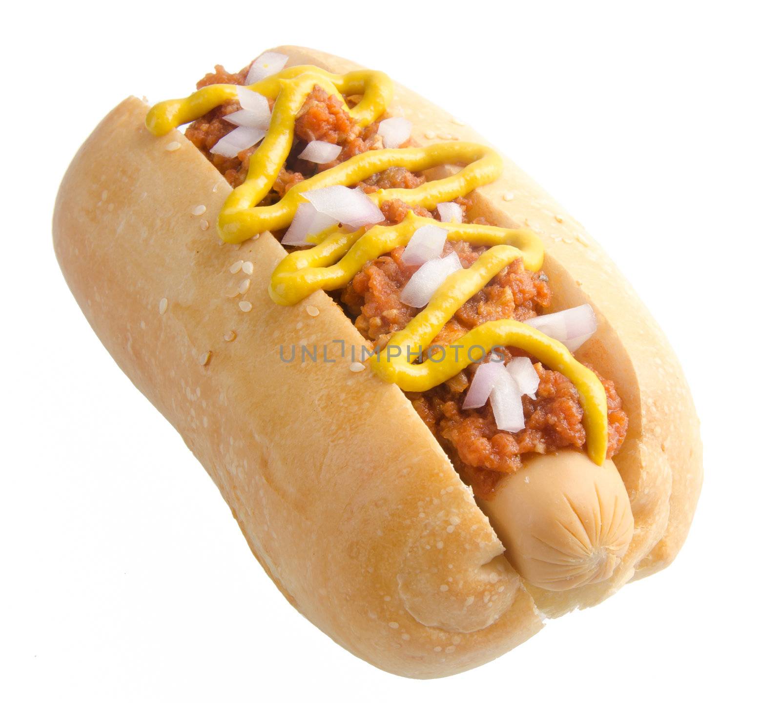 Hot dog on the white background