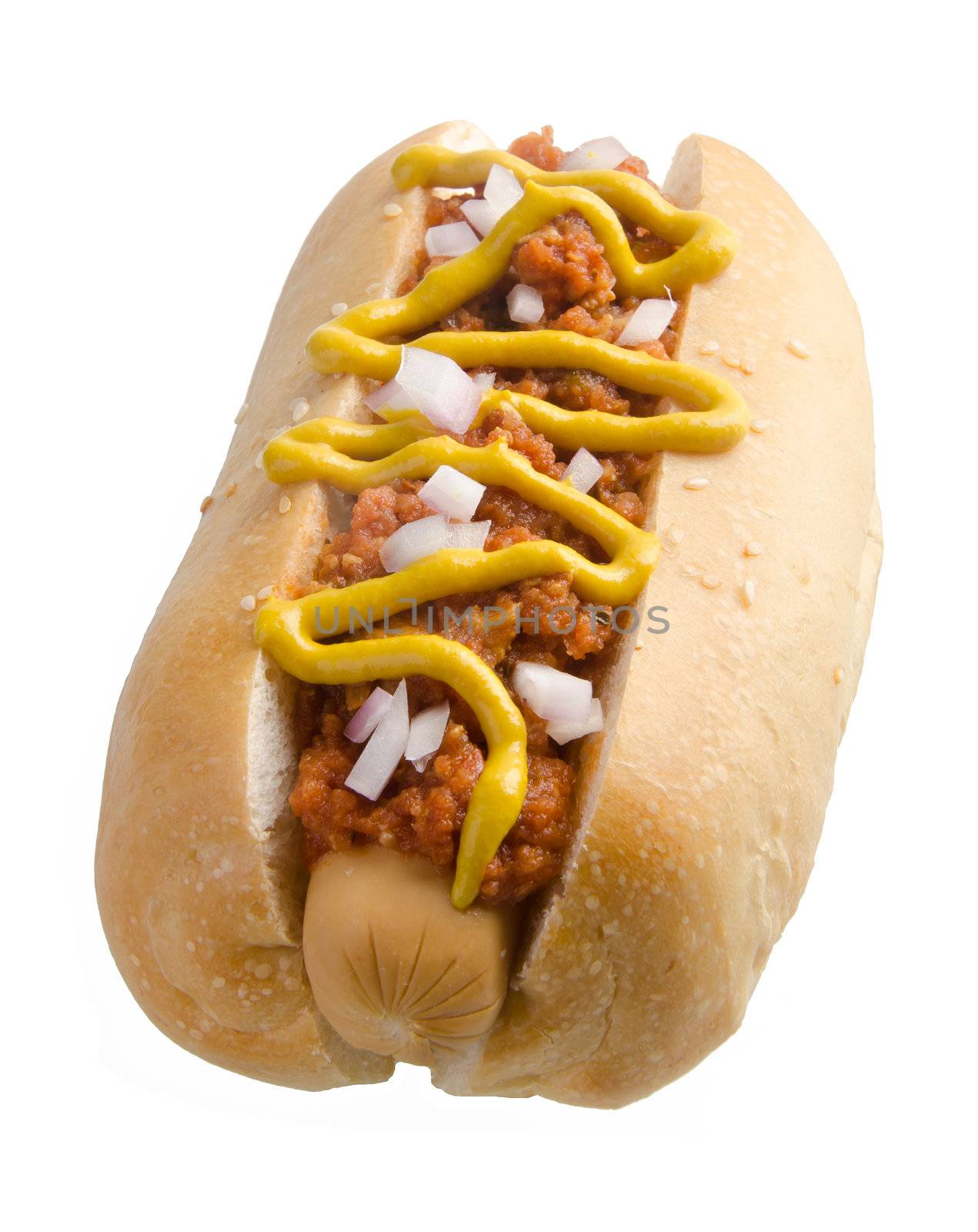 Hot dog on the white background