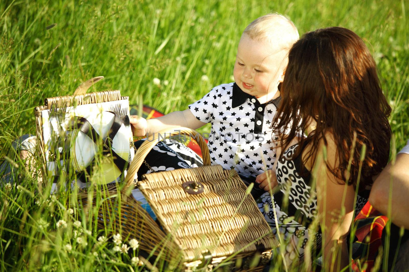 family picnic mother and child