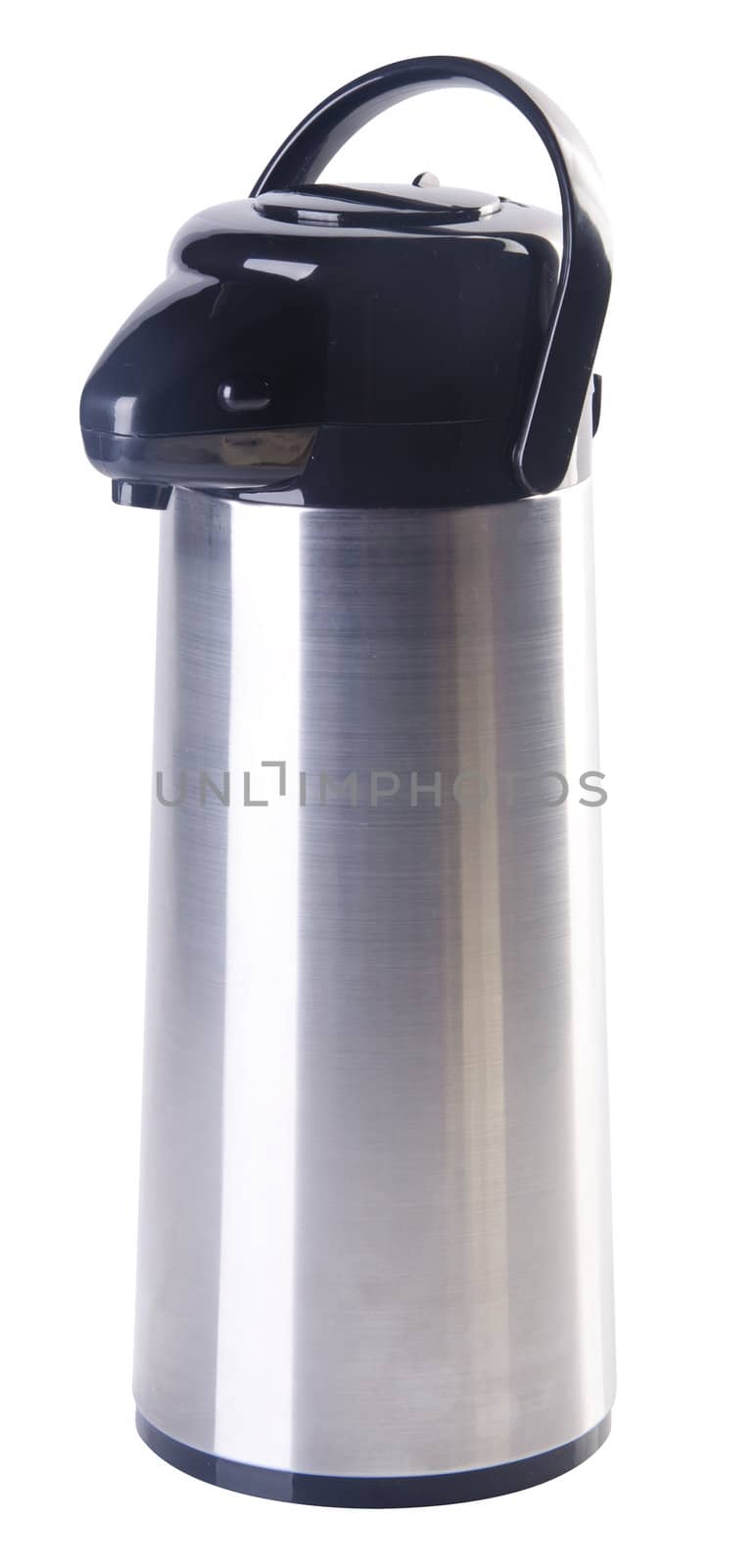 Thermo flask on the white background