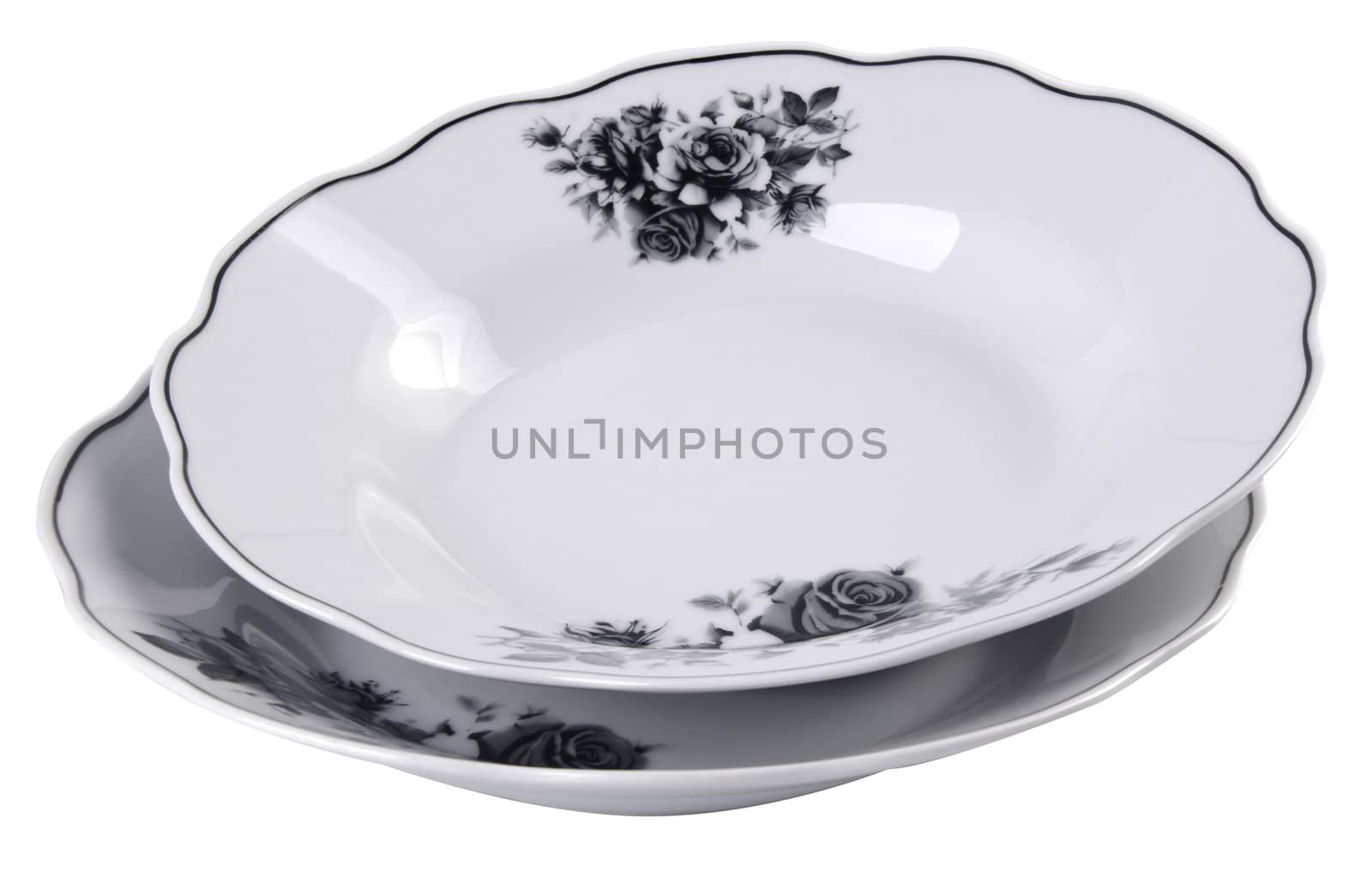 plates on the white background