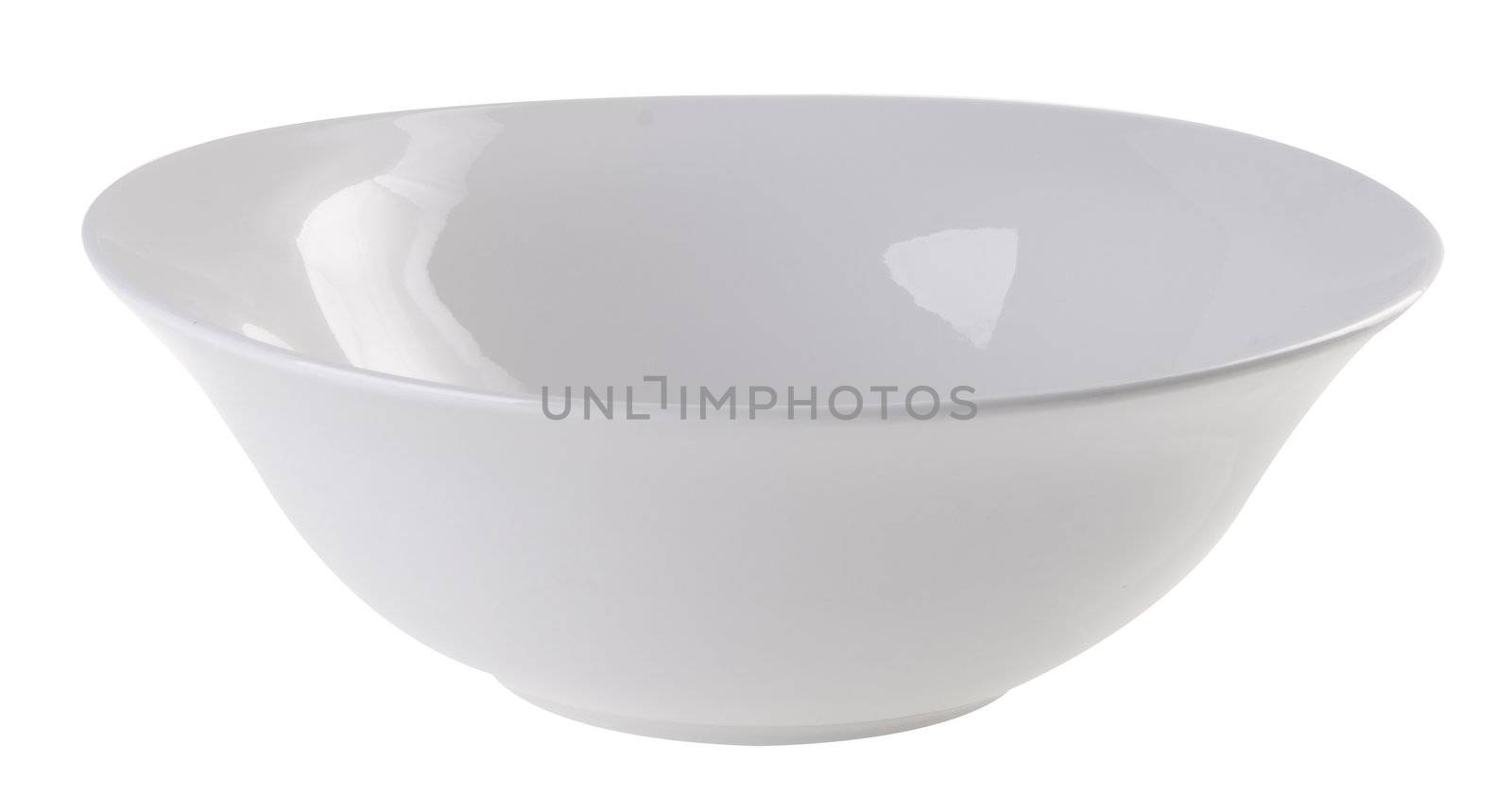 White ceramic bowl on white background