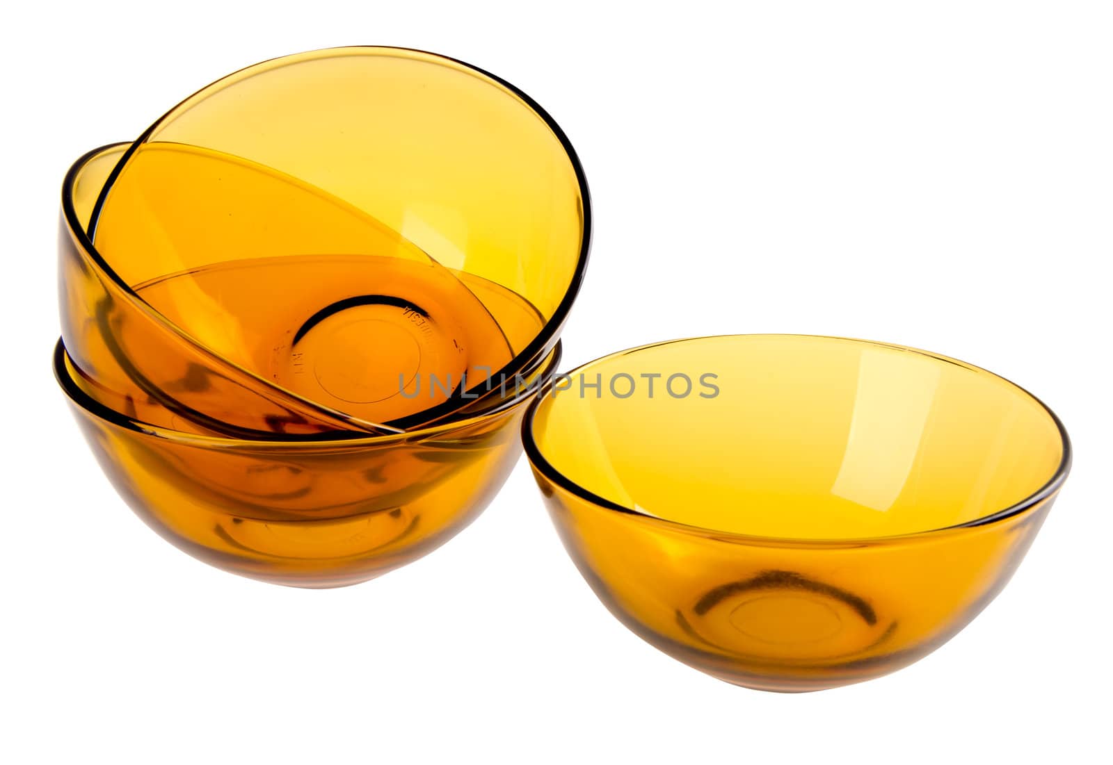 glass bowl on white background