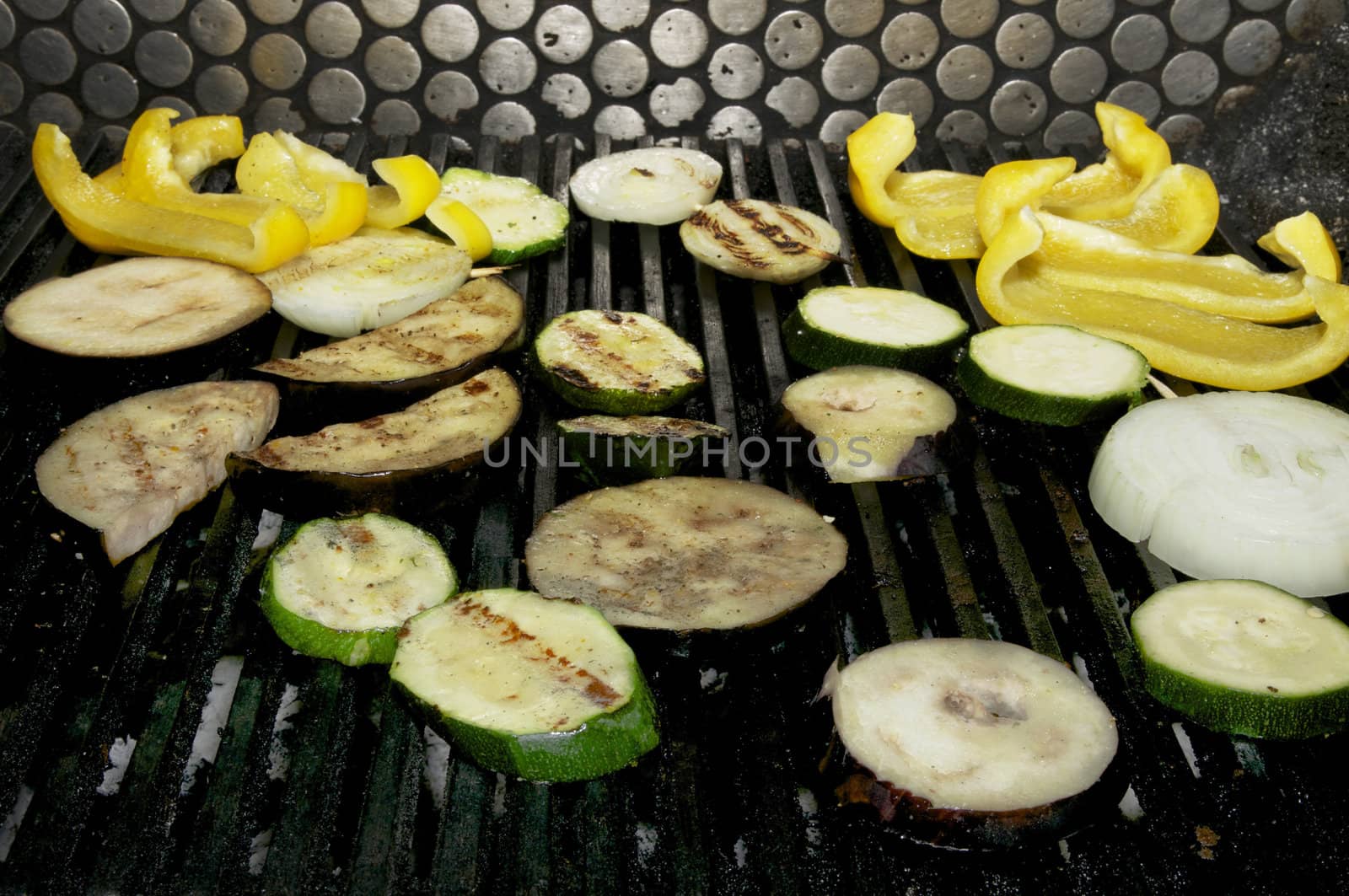 peppers onions cucumber eggplant roasted on the grill