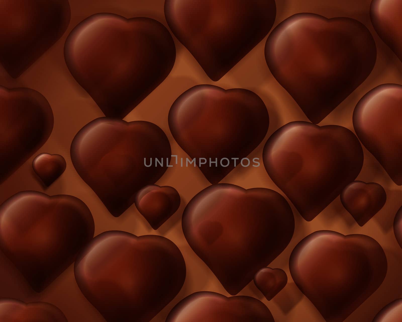 abstract Seamless chocolate fo heart shape background