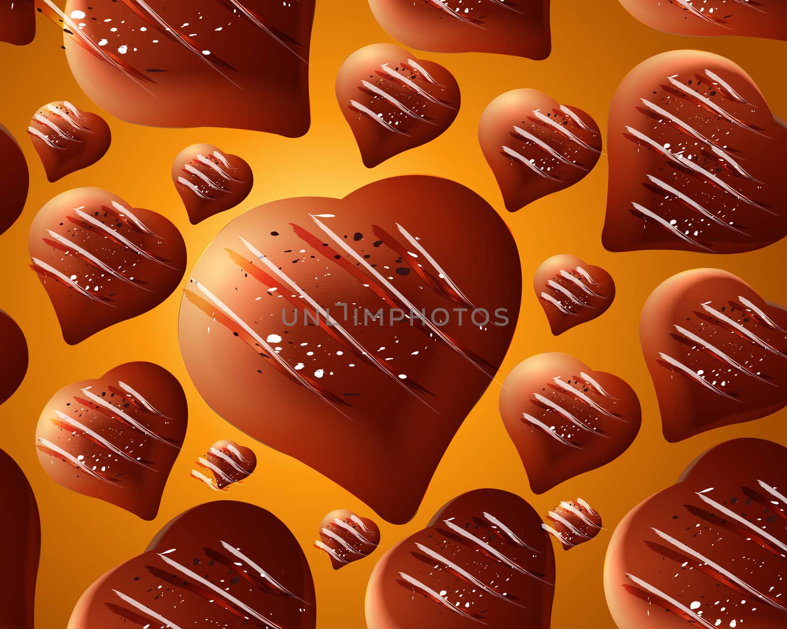 Seamless chocolate hearts background by designsstock