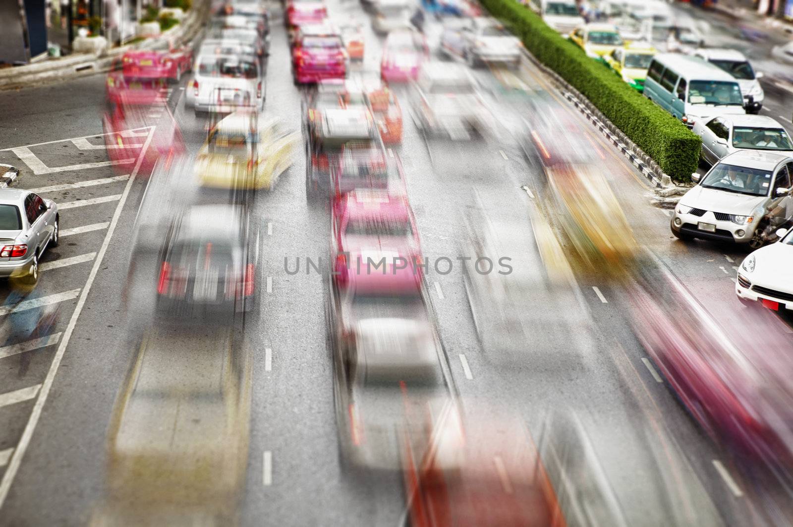 Heavy traffic on the streets. Thailand, Bangkok