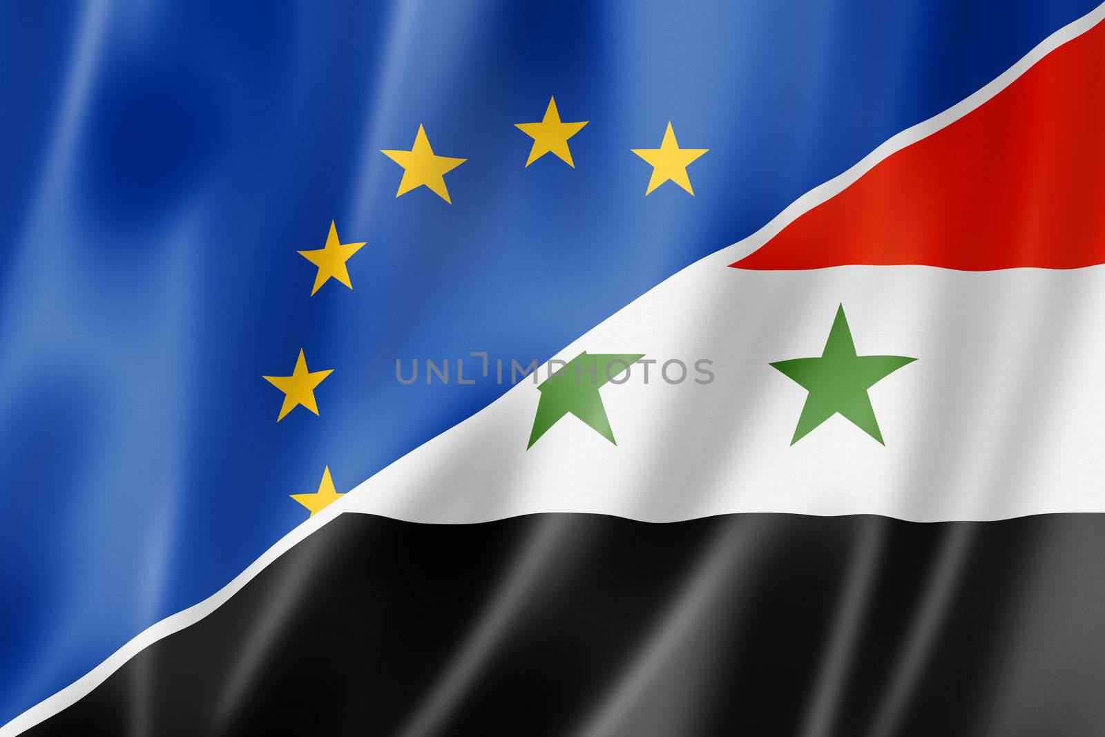 Europe and Syria flag by daboost