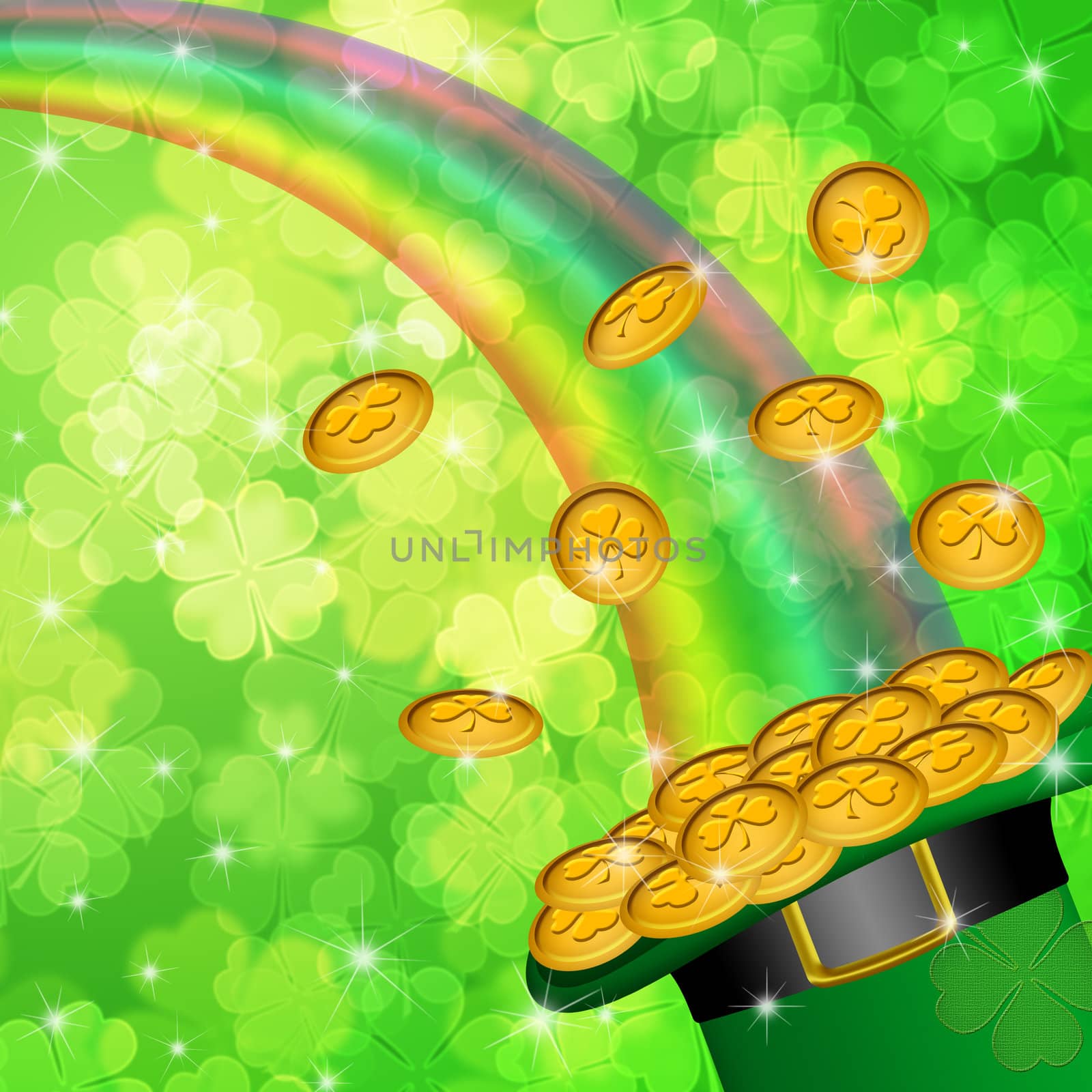 Pot of Gold Shamrock Blurred Background by jpldesigns