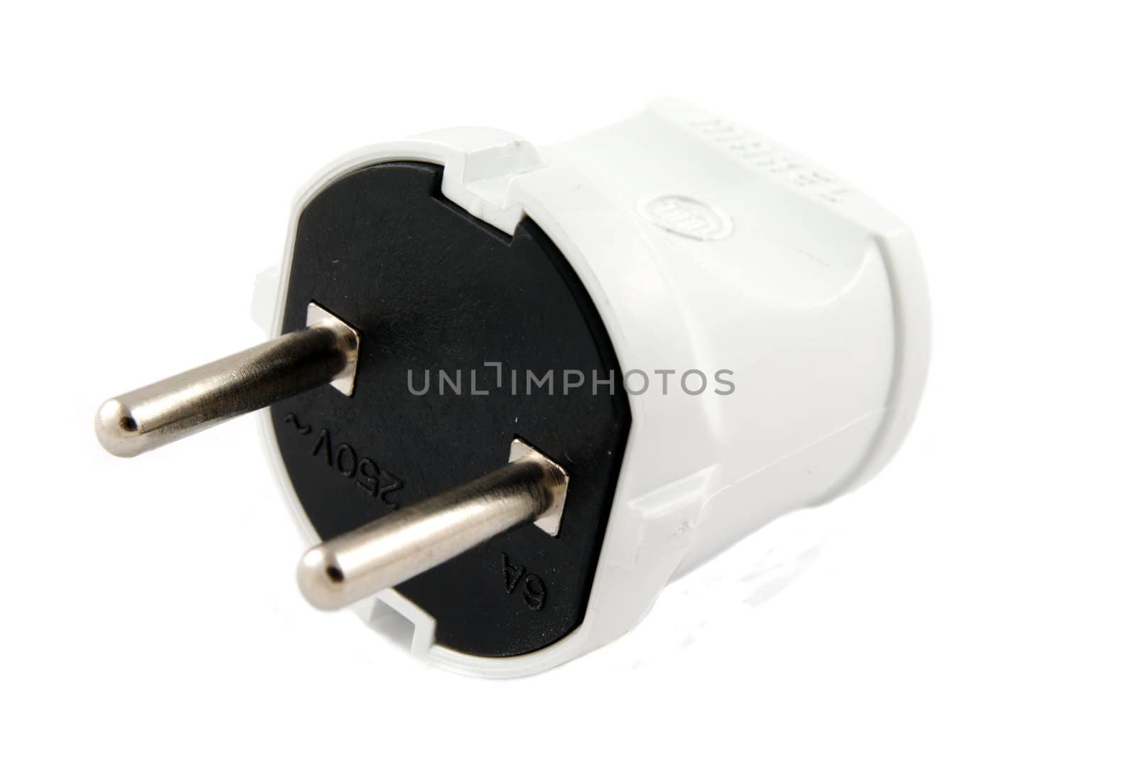 European standard 220 V electric plug isolated on white background 