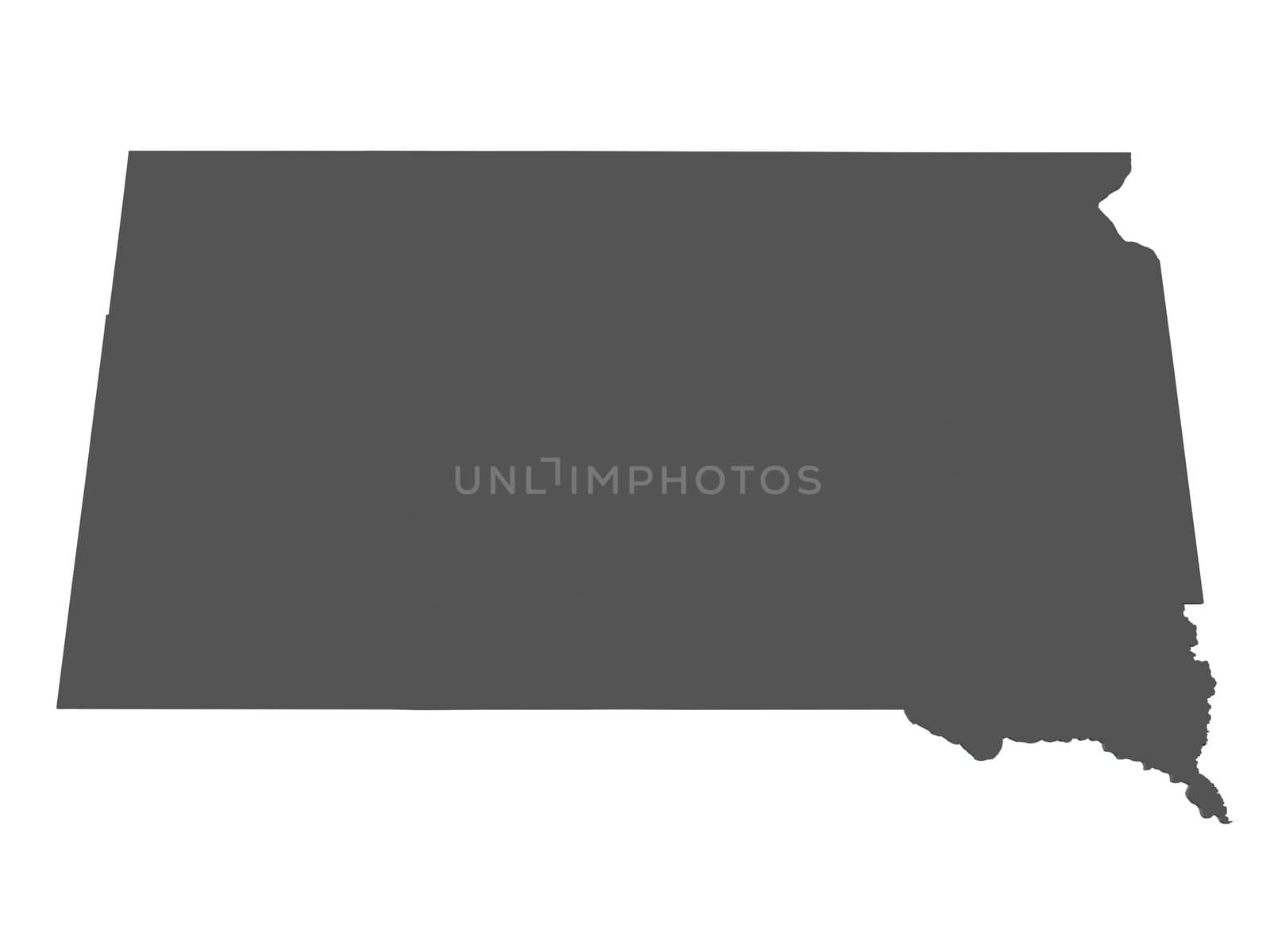 Map of South Dakota - USA - nonshaded