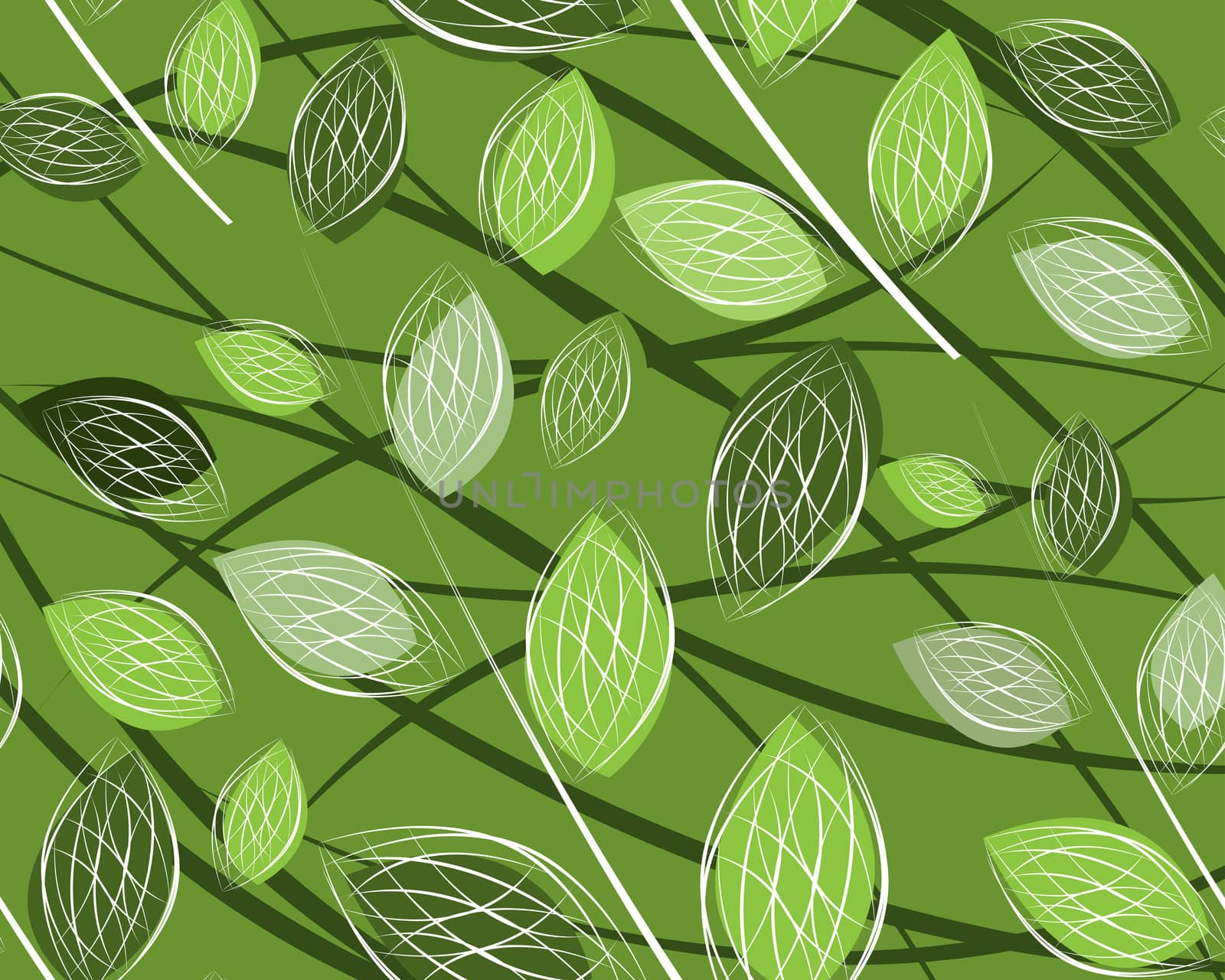 simple art of seamless colored leaf pattern