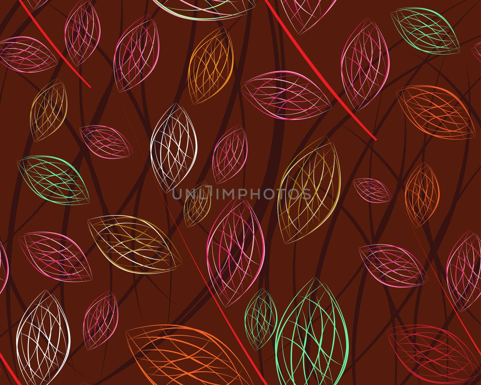 simple art of seamless colored leaf pattern