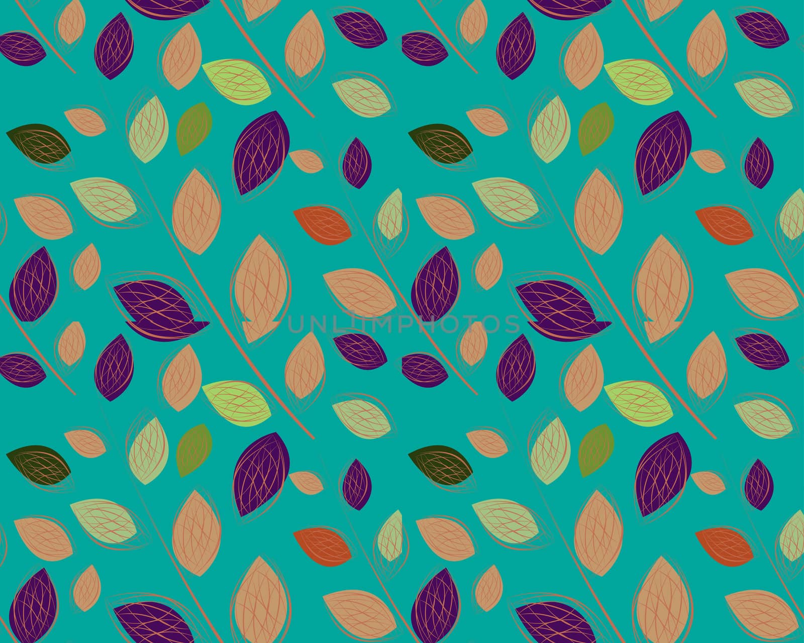 simple art of seamless colored leaf pattern