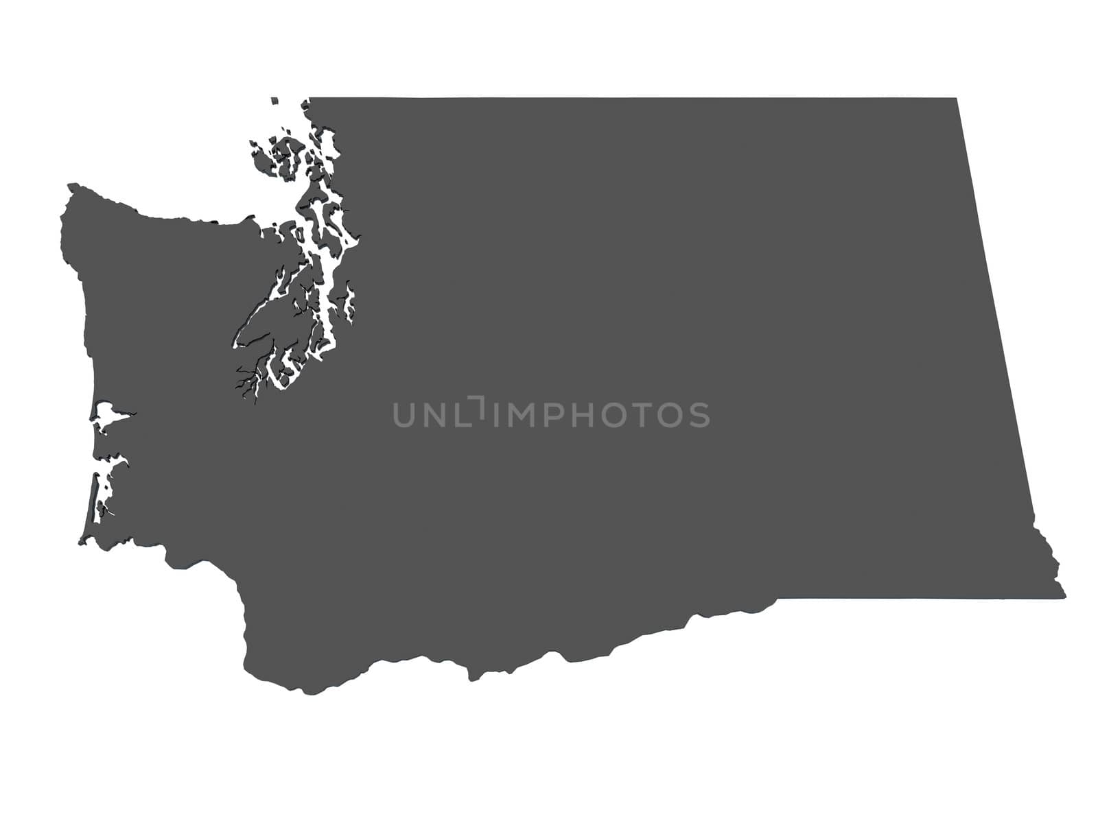 Map of Washington - USA - nonshaded