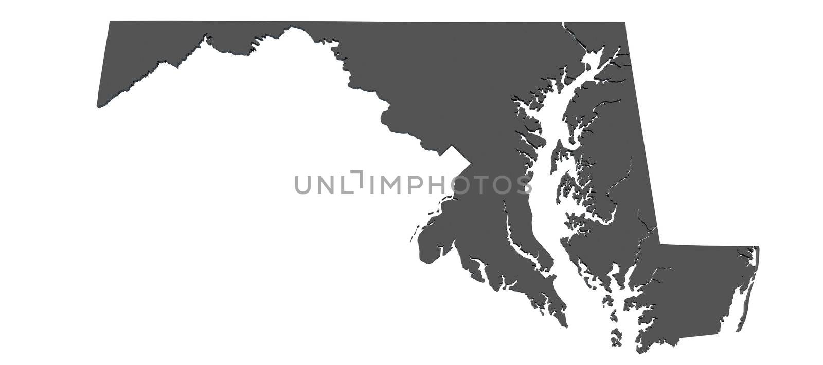 Map of Maryland - USA - nonshaded