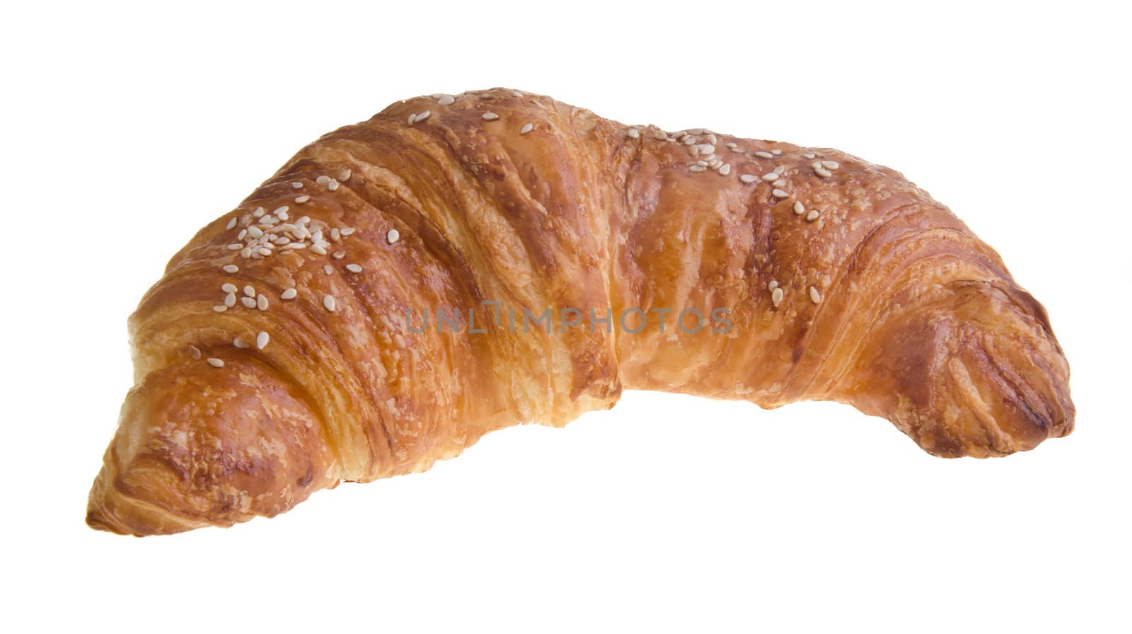 croissant. Fresh and tasty croissant over white background by heinteh