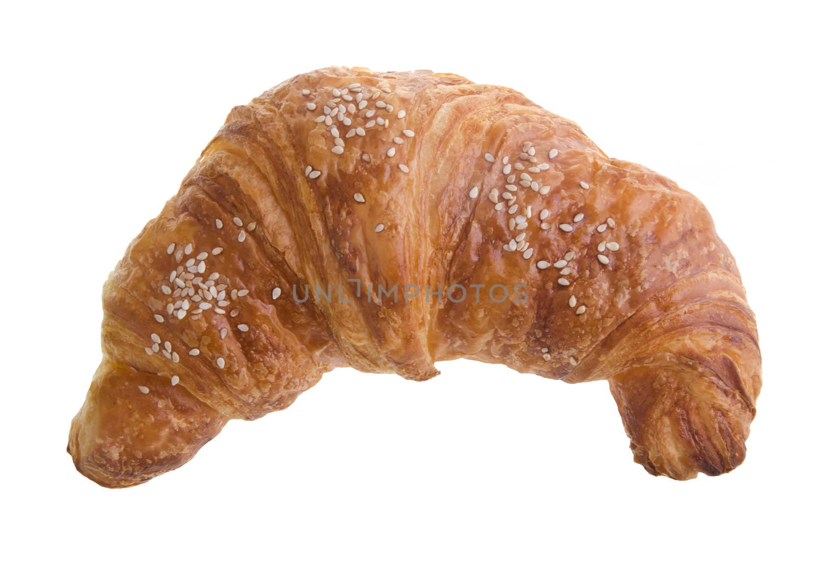 croissant. Fresh and tasty croissant over white background