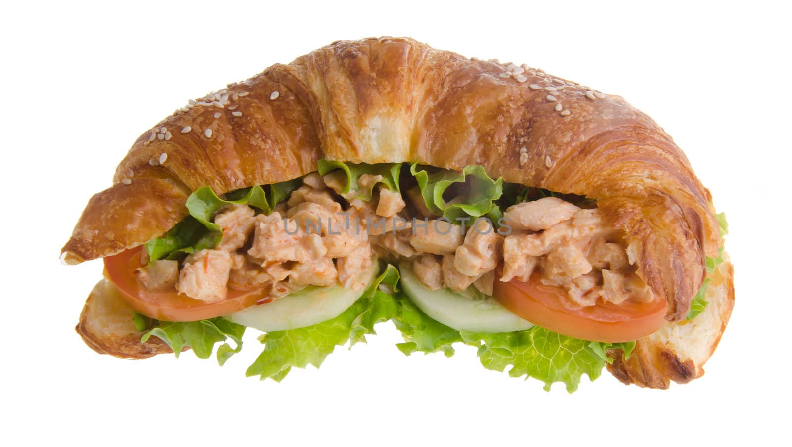 sandwich, croissant sandwich, fast food for breakfast or lunch. by heinteh