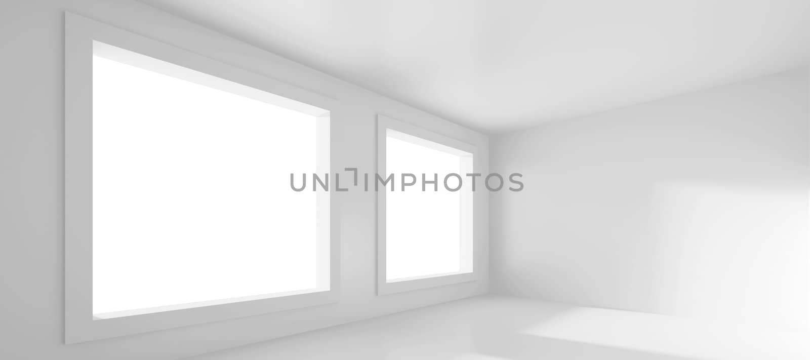 3d Rendering of White Empty Room