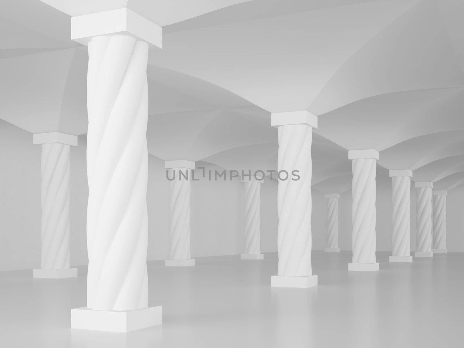 3d Illustration of Interior Columns or Architectural Background