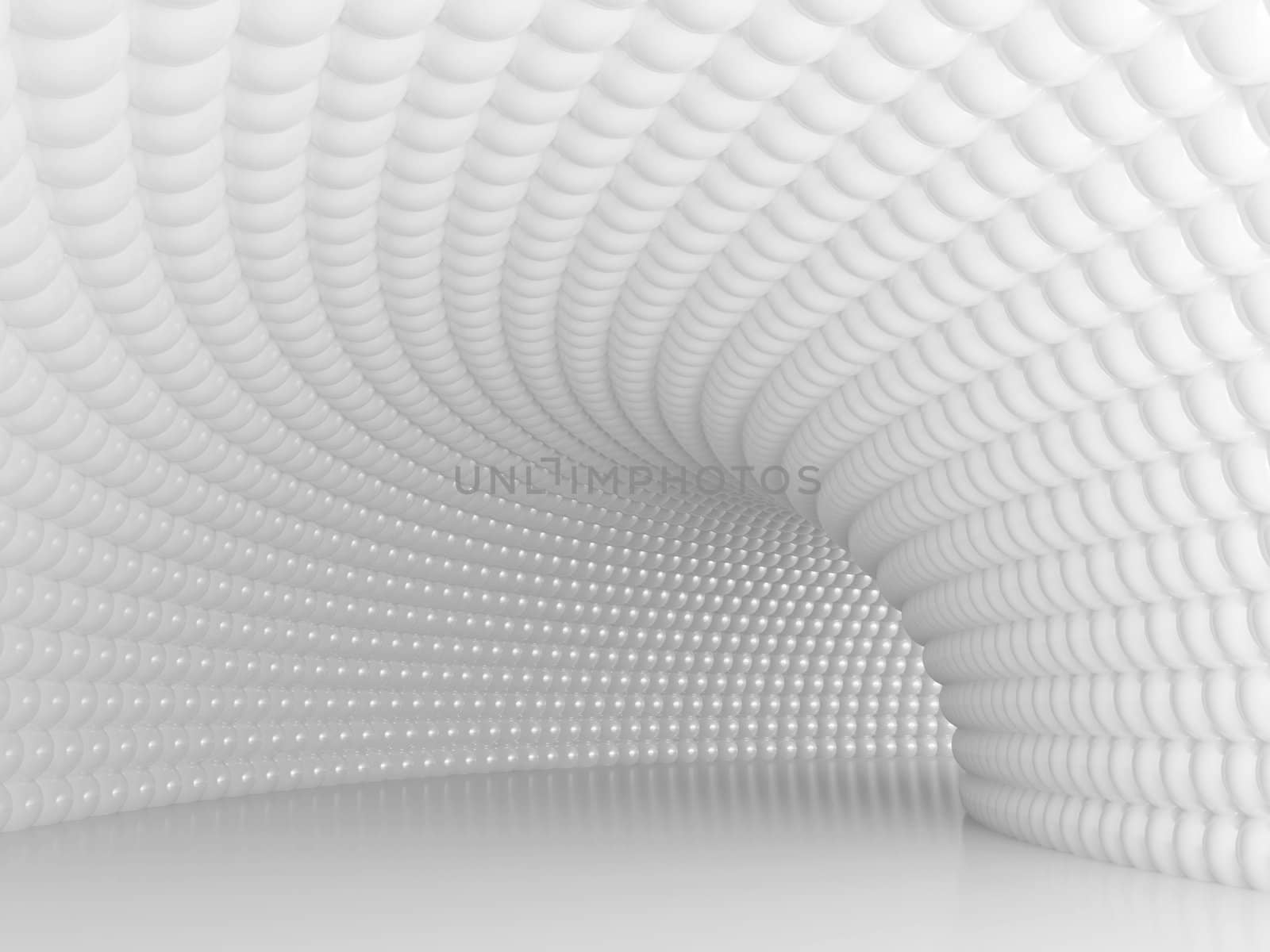 3d Illustration of White Modern Tunnel or hall