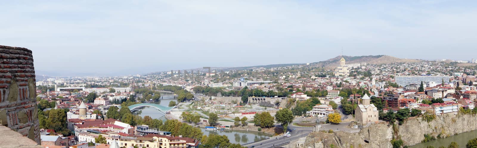 Churches and domes of Tbilisi, view to historical part of the capital of Republic of Georgia