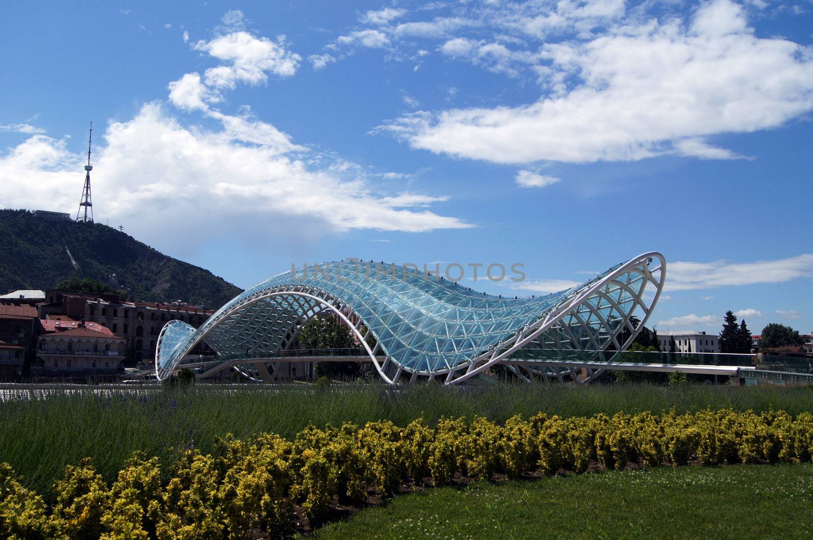 Bridge of Peace: new pedestrian bridge, which connect two parts of Old Tbilisi