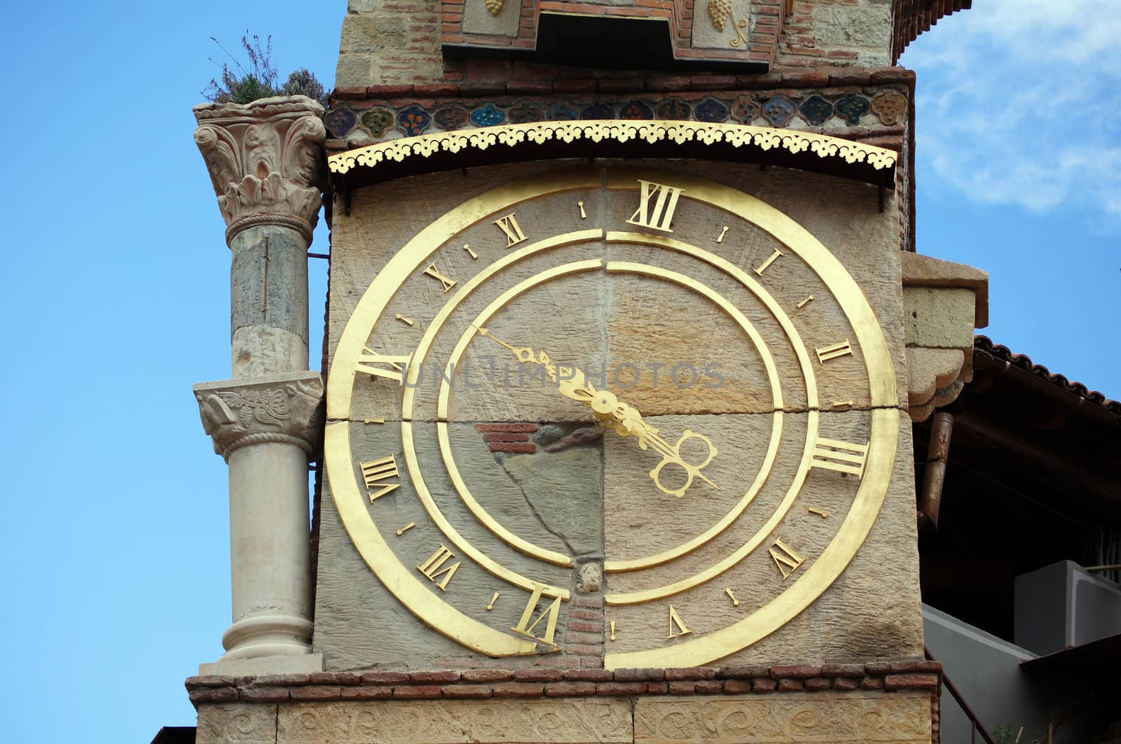 clock of Tbilisi "Falling" tower, Tbilisi, Republic of Georgia