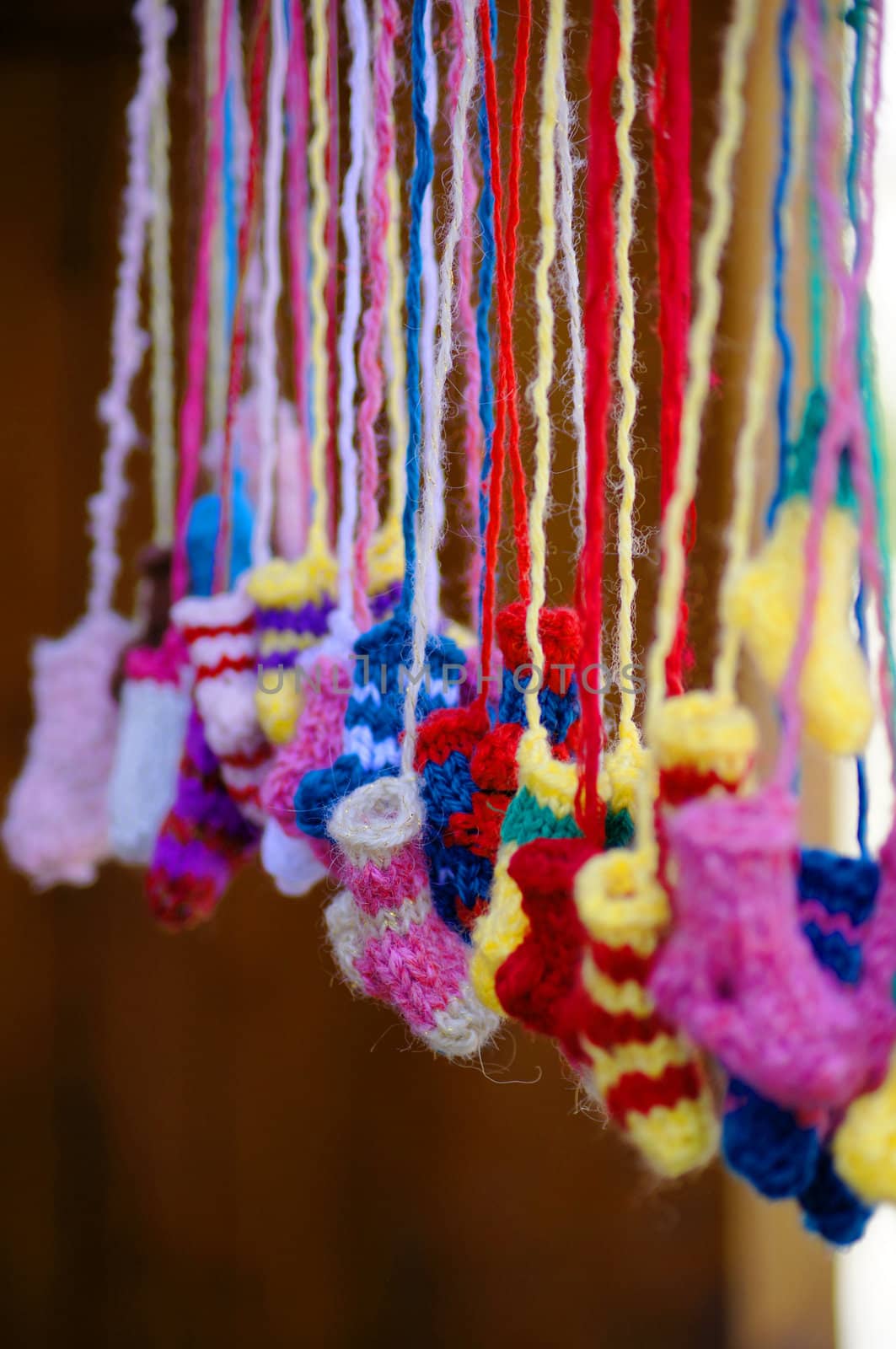 Knit socks on the street market in Tbilisi Old town, Republic of Georgia