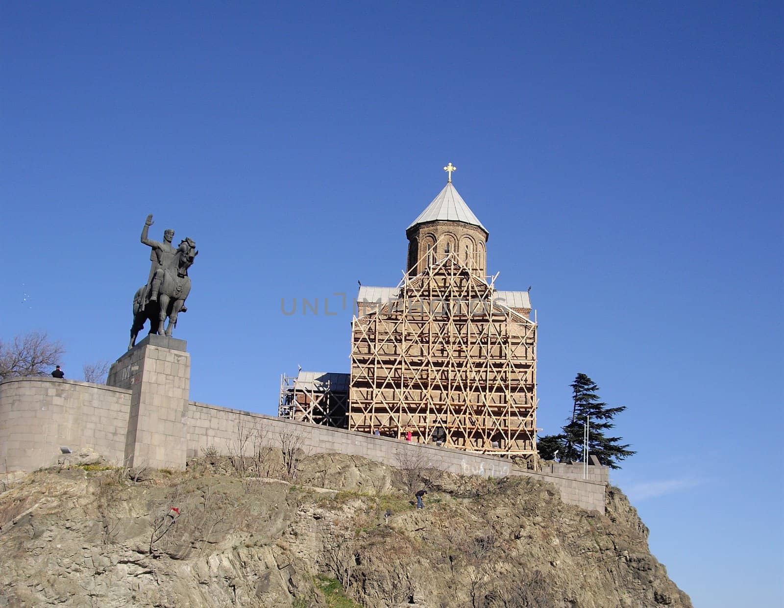 Churches and domes of Tbilisi, view to historical part of the capital of Republic of Georgia