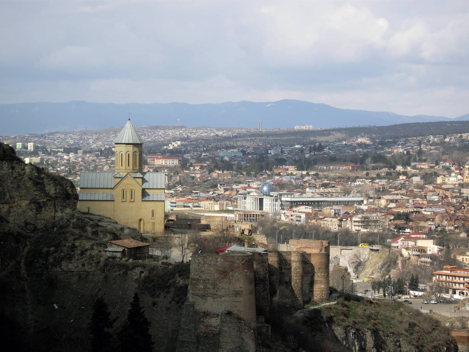 Medieval castle of Narikala and Tbilisi city overview, Republic of Georgia, Caucasus region