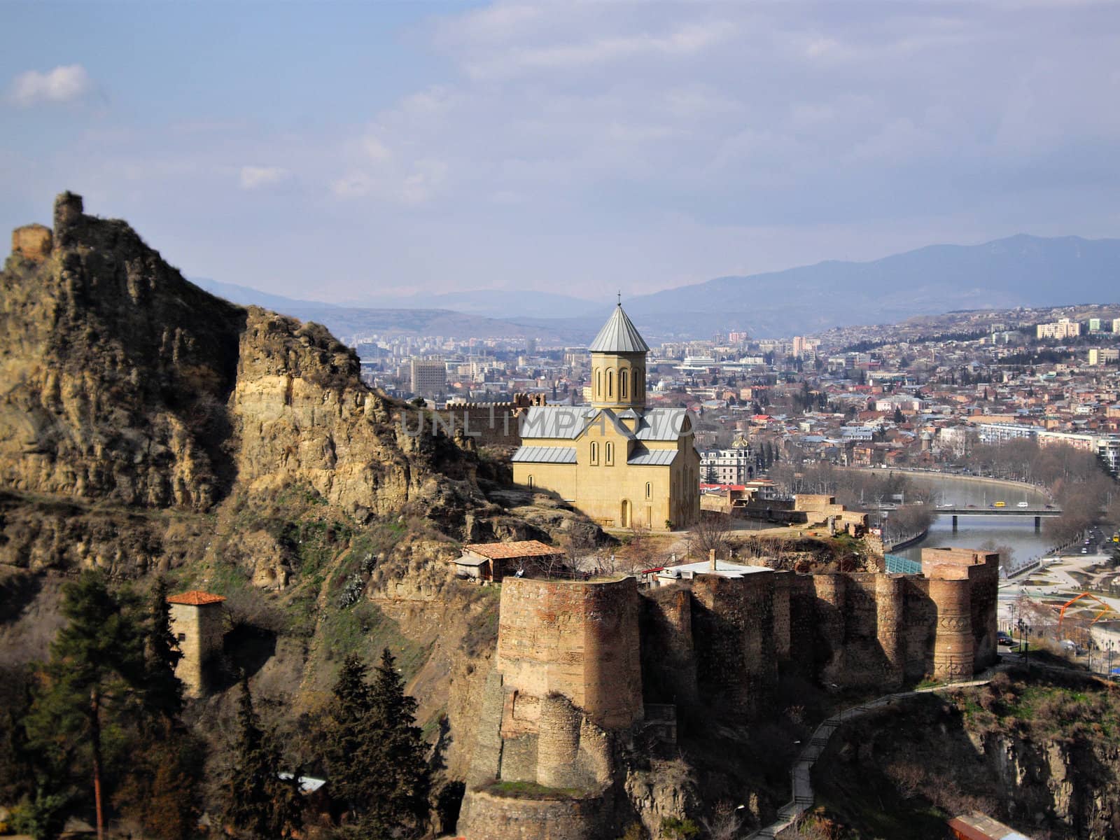 Medieval castle of Narikala and Tbilisi city overview, Republic of Georgia, Caucasus region