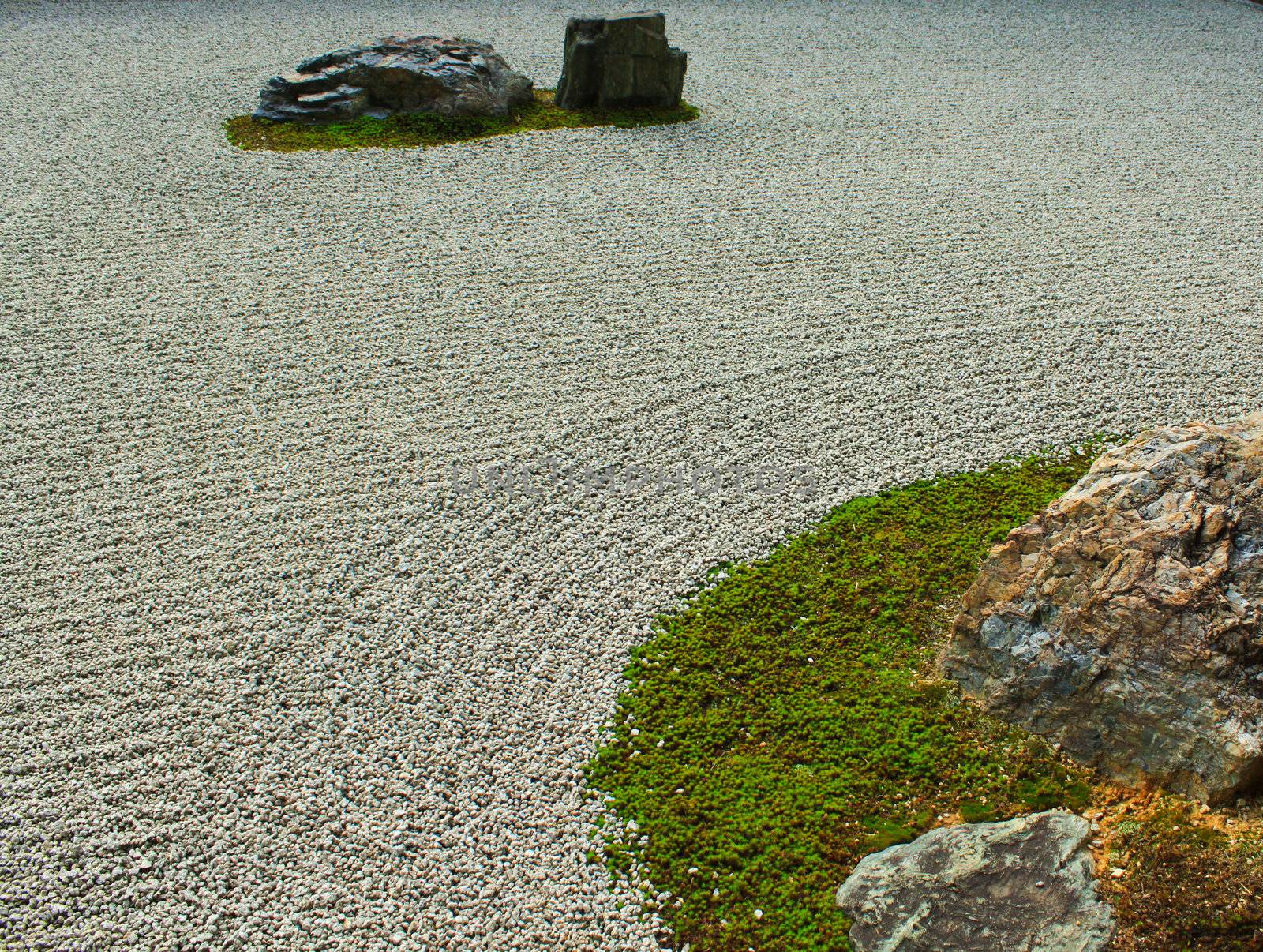 Zen Rock Garden at Ryoan-ji temple in Kyoto, Japan by nuchylee