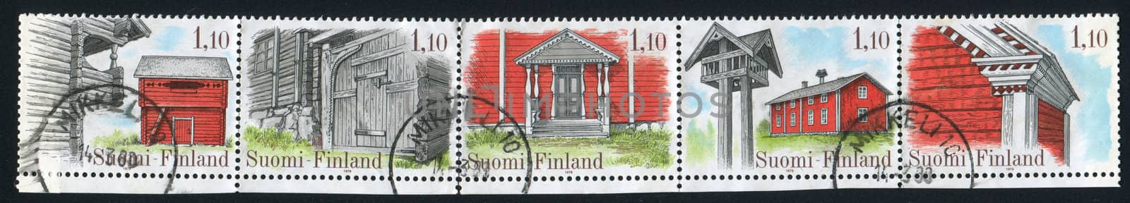 FINLAND - CIRCA 1979: stamp printed by Finland, shows Farm Houses, circa 1979