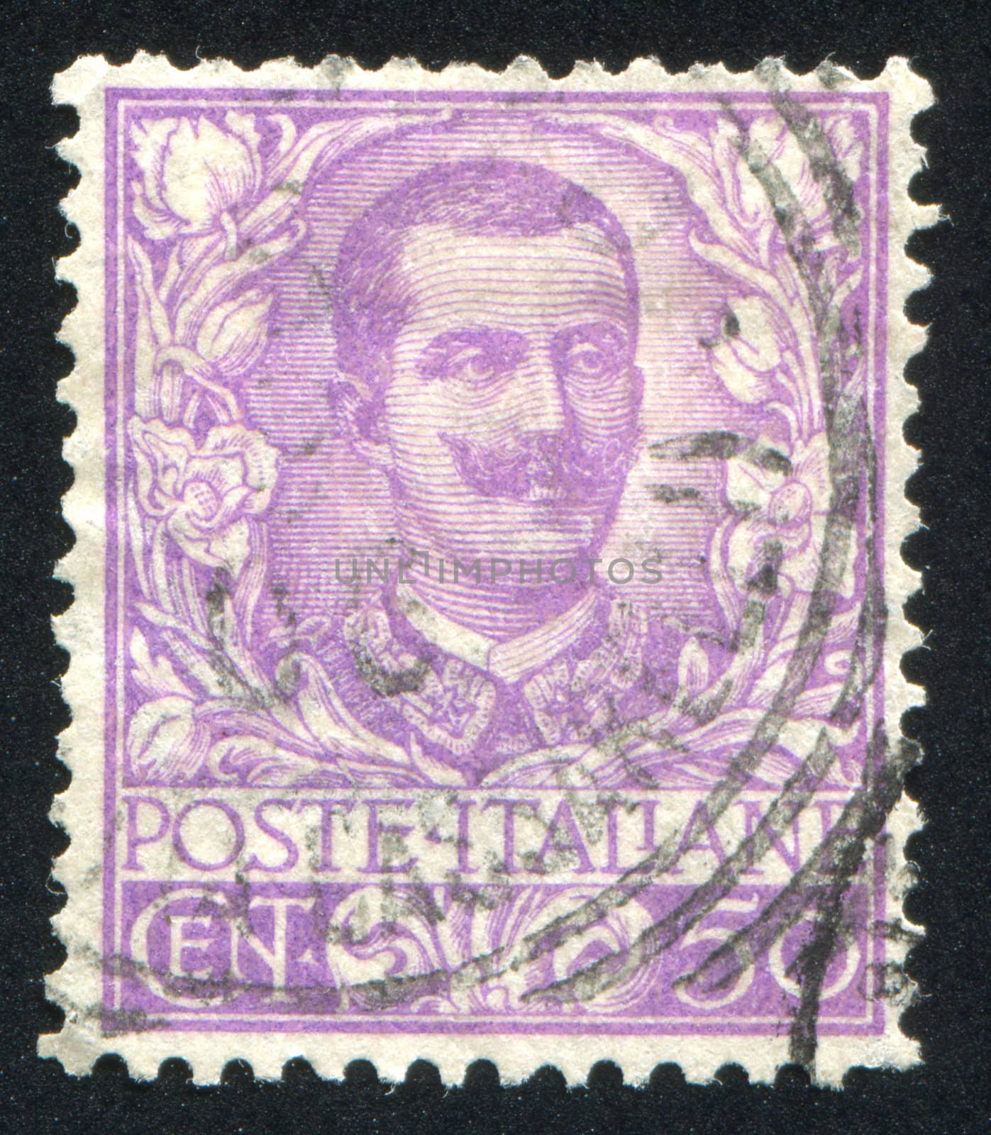 ITALY - CIRCA 1896: stamp printed by Italy, shows Victor Emmanuel III, circa 1896