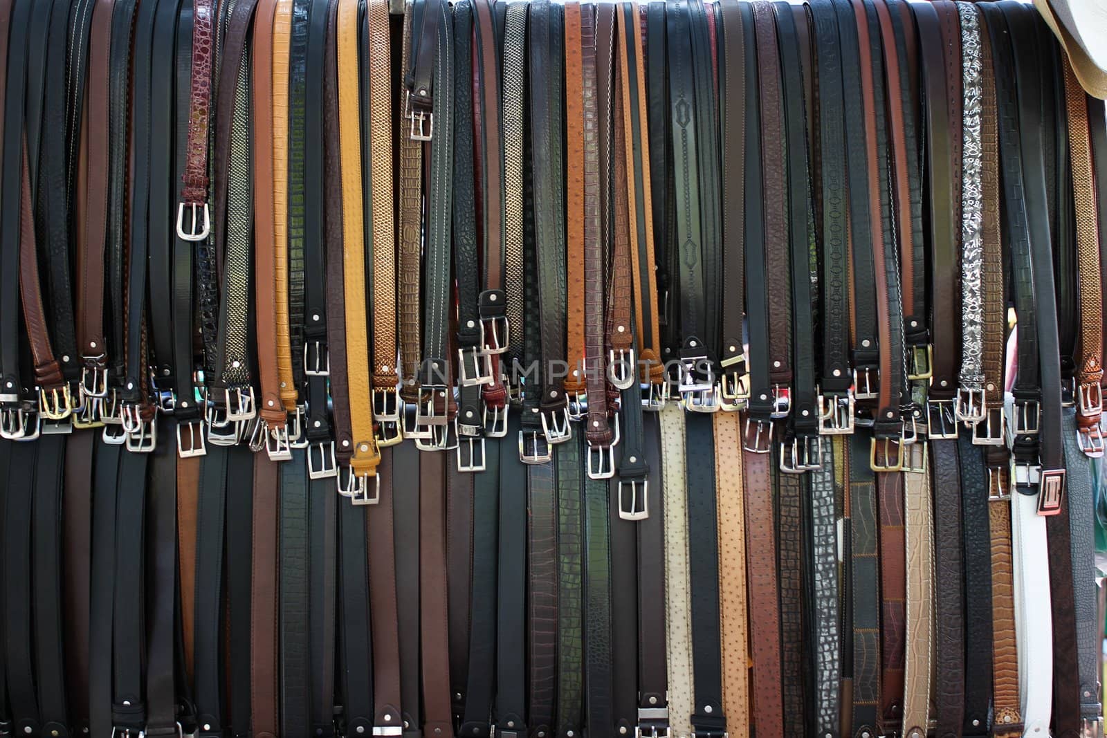 Belts for sale at an african market